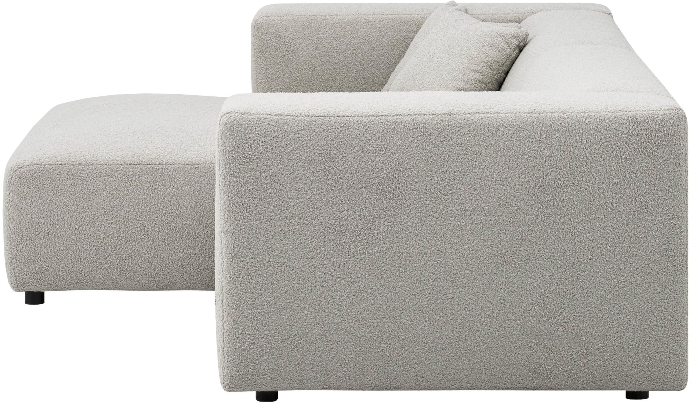 andas Ecksofa »BAKELS, L-Form in Cord oder Boucle-Stoff, moderne Couch«, wahlweise Recamiere rechts/links, bequemer Sitzkomfort