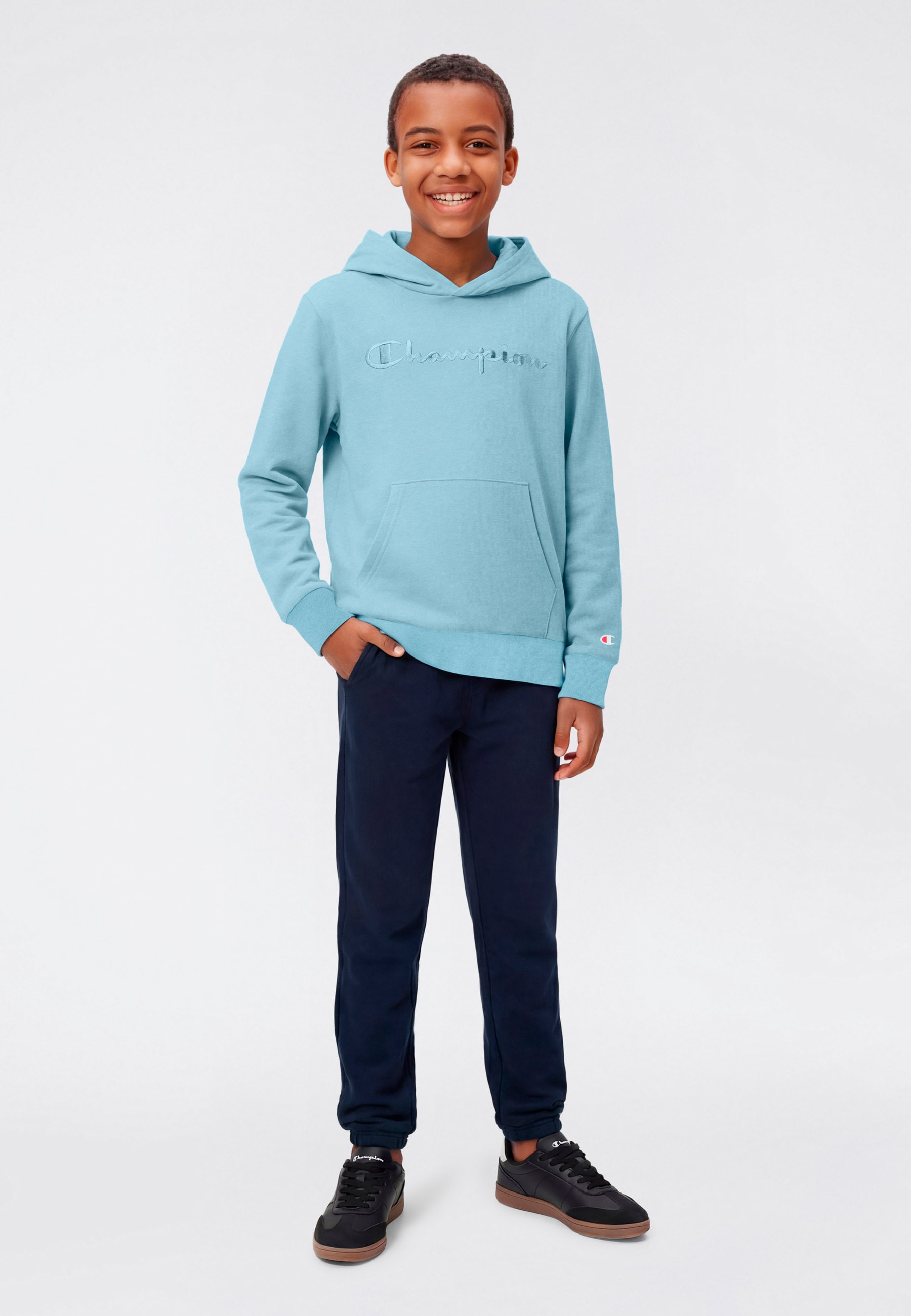 Champion Kapuzensweatshirt »ICONS TONAL Hoodie with Large Logo«, mit Kapuze, Langarm, aus Baumwolle und Polyester, gerader Abschluss
