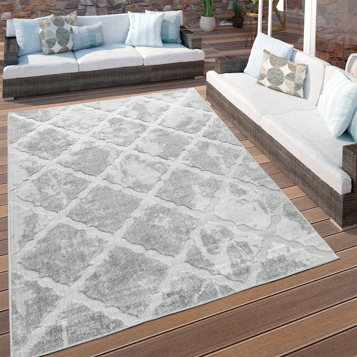 Image of Paco Home Teppich "Stilo 859" rechteckig 12 mm Höhe Hoch-Tief-Struktur, In- und Outdoor geeignet, Wohnzimmer