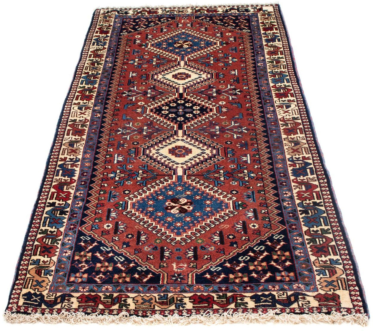 Image of morgenland Hochflor-Läufer »Yalameh Medaillon Rosso 194 x 90 cm«, rechteckig, 1 mm Höhe, Handgeknüpft bei Ackermann Versand Schweiz