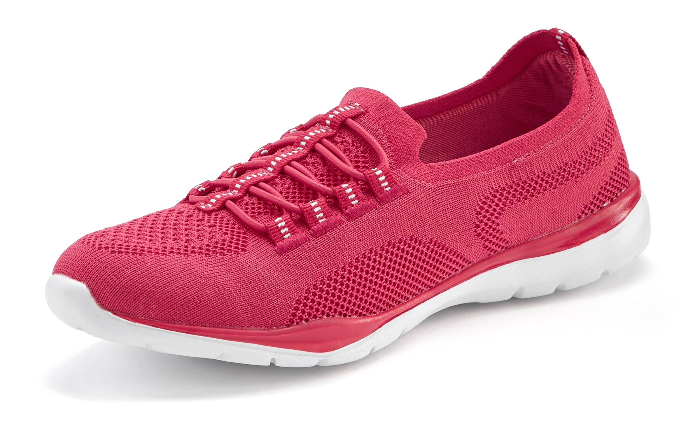 LASCANA Sneaker »Slipper, Halbschuh, leichtes Meshmaterial«, zum Reinschlüpfen mit elastischen Schnürbändern VEGAN
