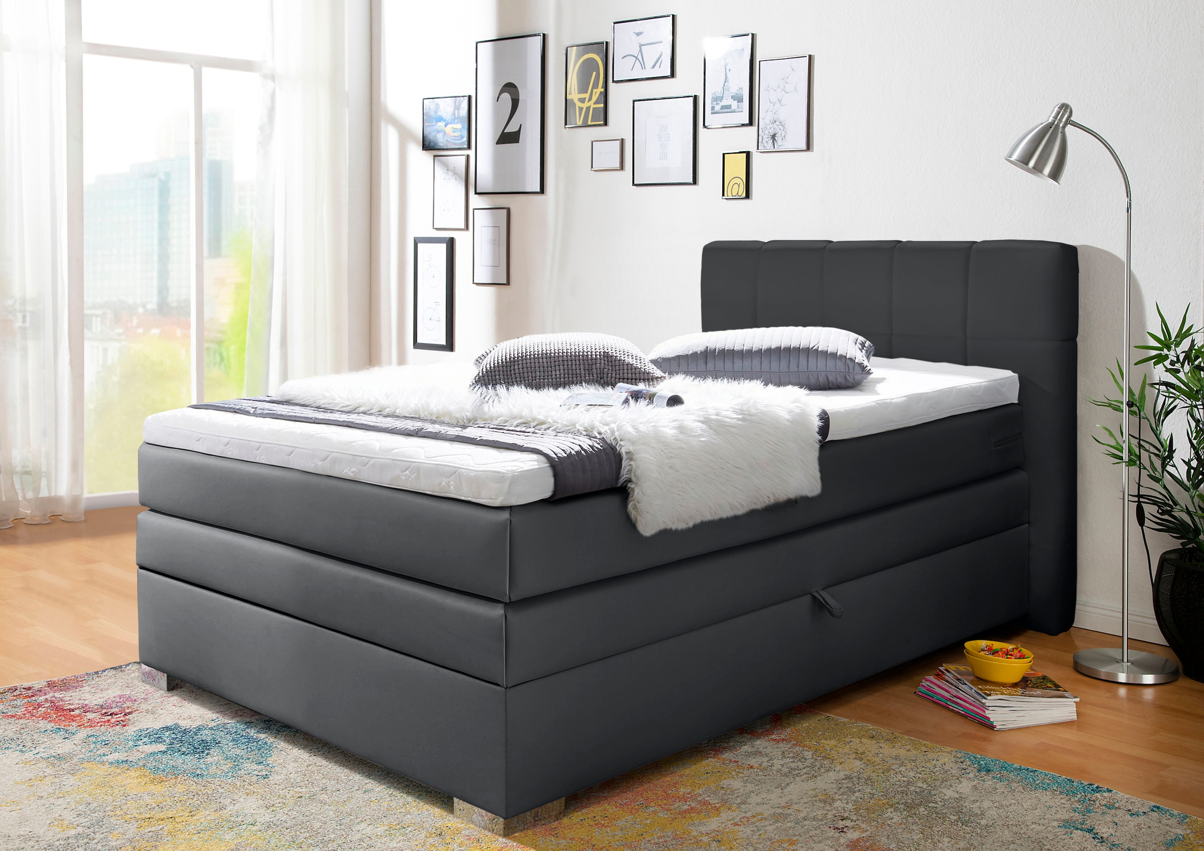 Image of Home affaire Boxspringbett "Airdrie" inkl. Bettkasten und Topper
