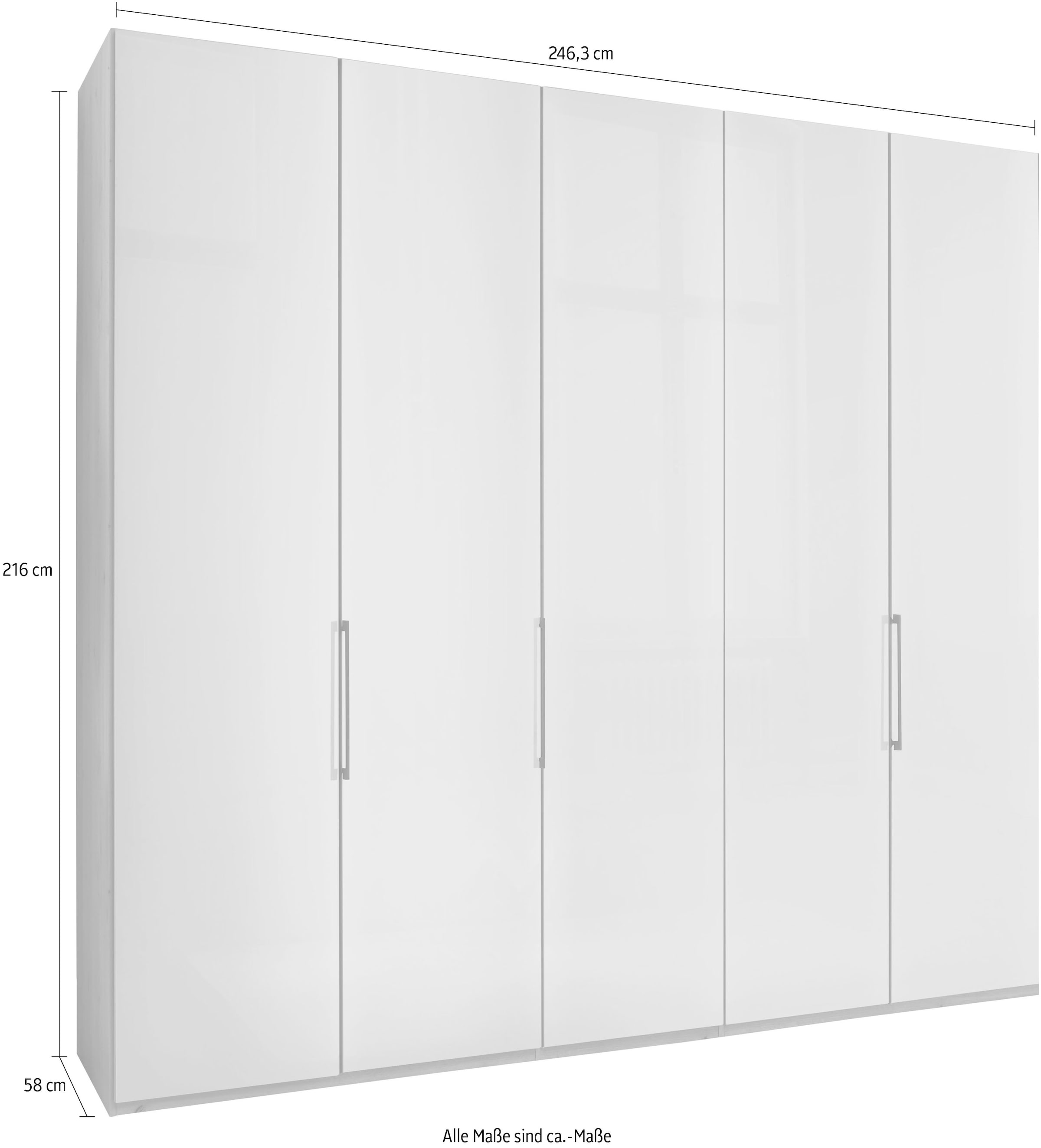WIEMANN Armoire à portes pliantes »Monaco« mit Glasfront sowie hochwertige Beschläge