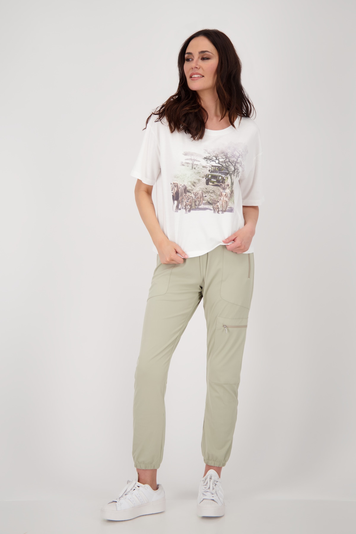 Monari T-Shirt »Shirt Safari Druck«, Mit Rundhalsausschnitt