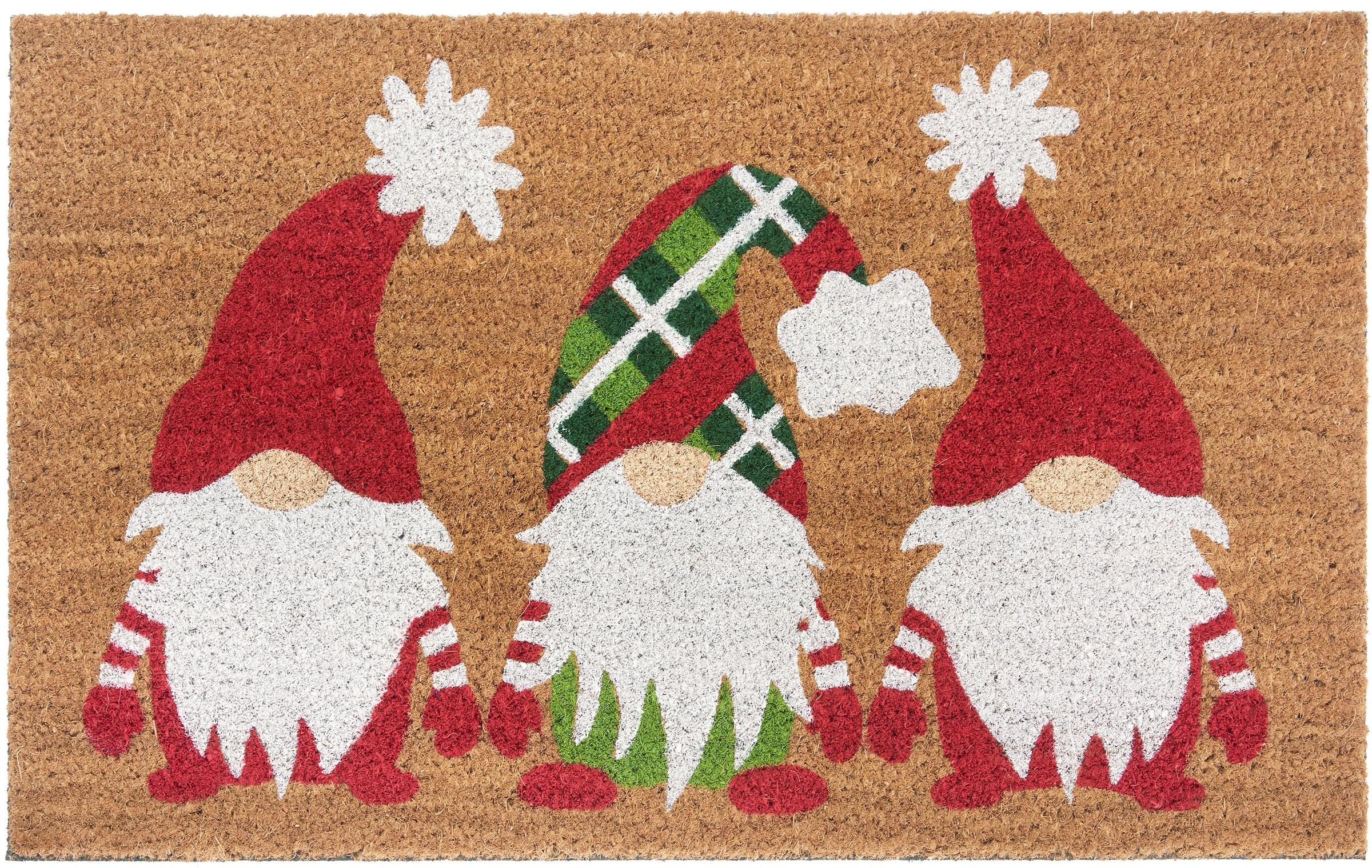 Fussmatte »Mix Mats Kokos Christmas Gnomes«, rechteckig, 15 mm Höhe, Weihnachten,...