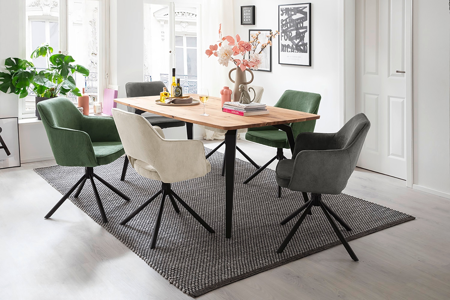 MCA furniture Esszimmerstuhl »LUZON« () (2er-Set), drehbar 180°, Belastbarkeit 120 kg, Sitzhöhe ca. 50 cm