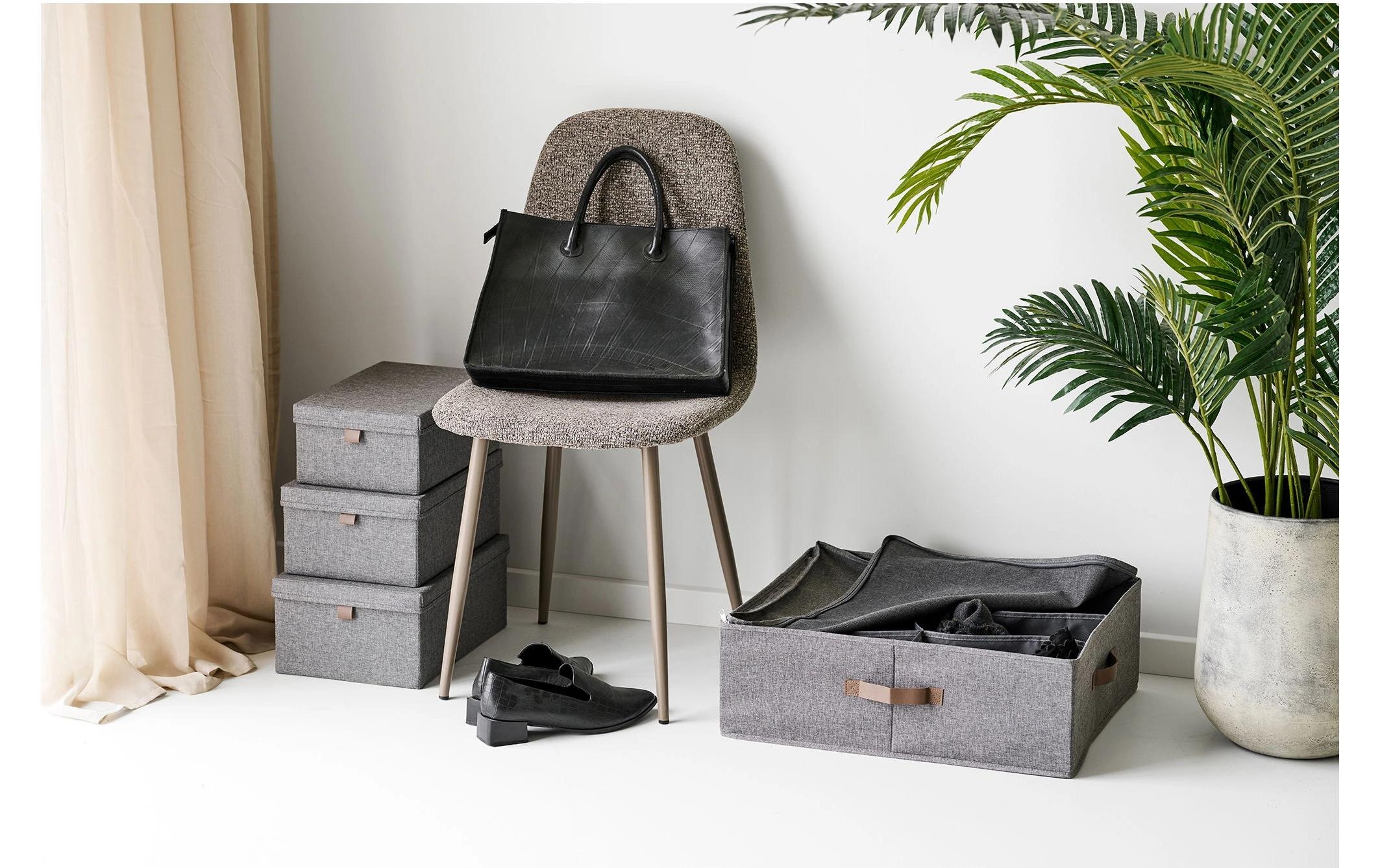House Nordic Boîte de rangement »Noto, 3er-Set« Set élégant de trois boîtes textiles grises