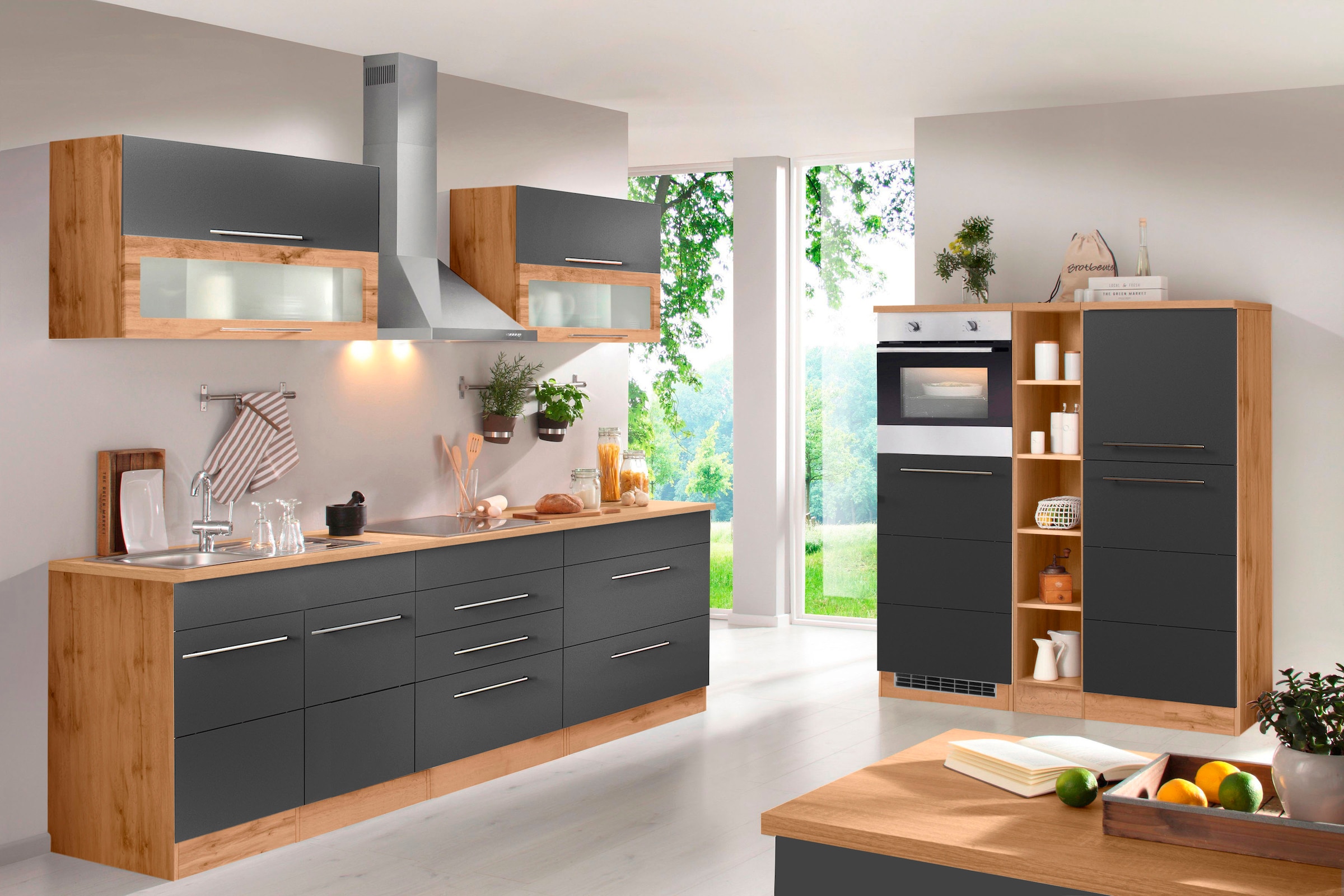 KOCHSTATION »KS-Wien« Breite 430 cm, wahlweise mit E-Geräten und Induktion