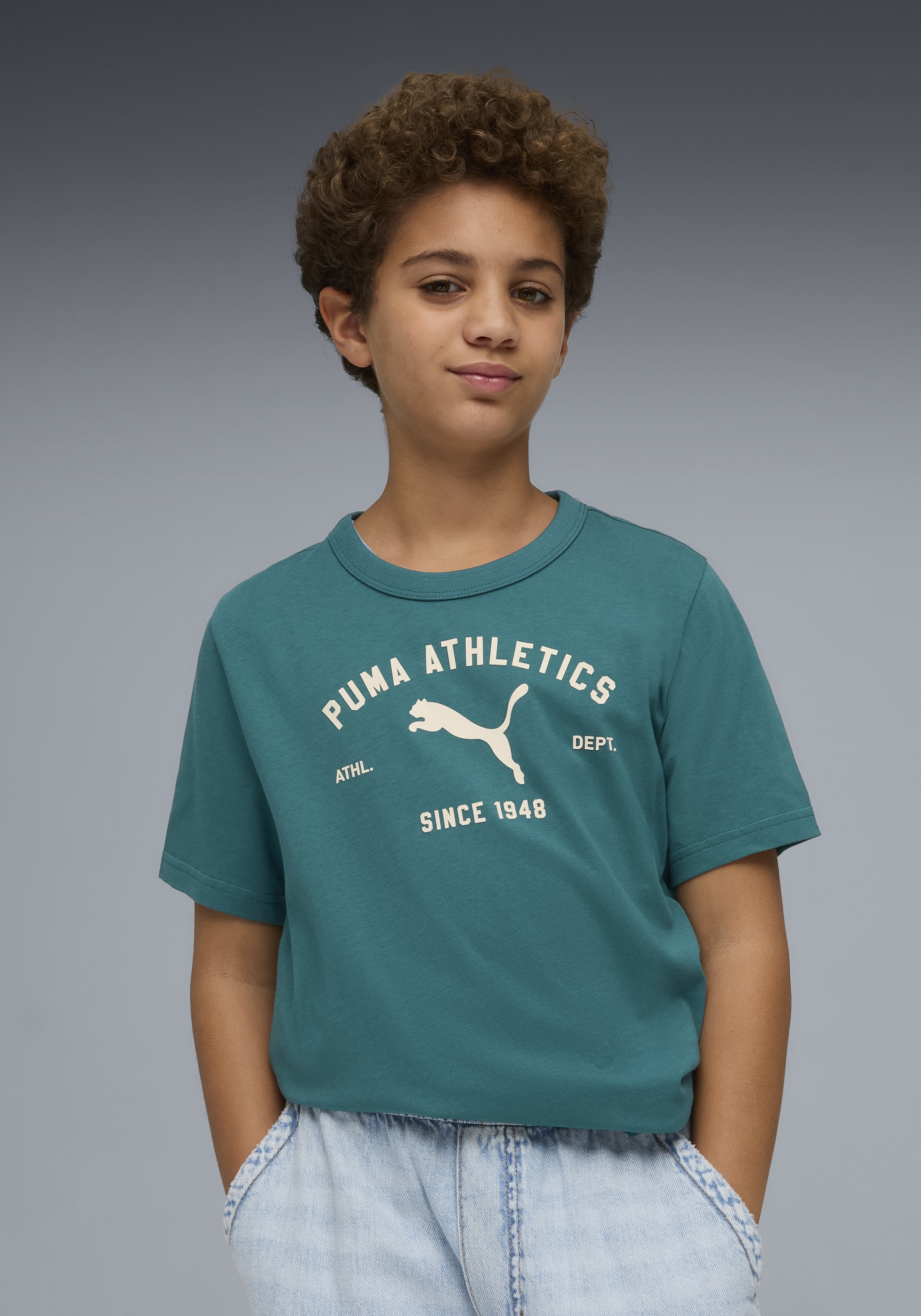Image of PUMA T-Shirt "CLASS GRAPHIC TEE B" Regular Fit, Kurzarm, Rundhalsausschnitt, für Jugendliche