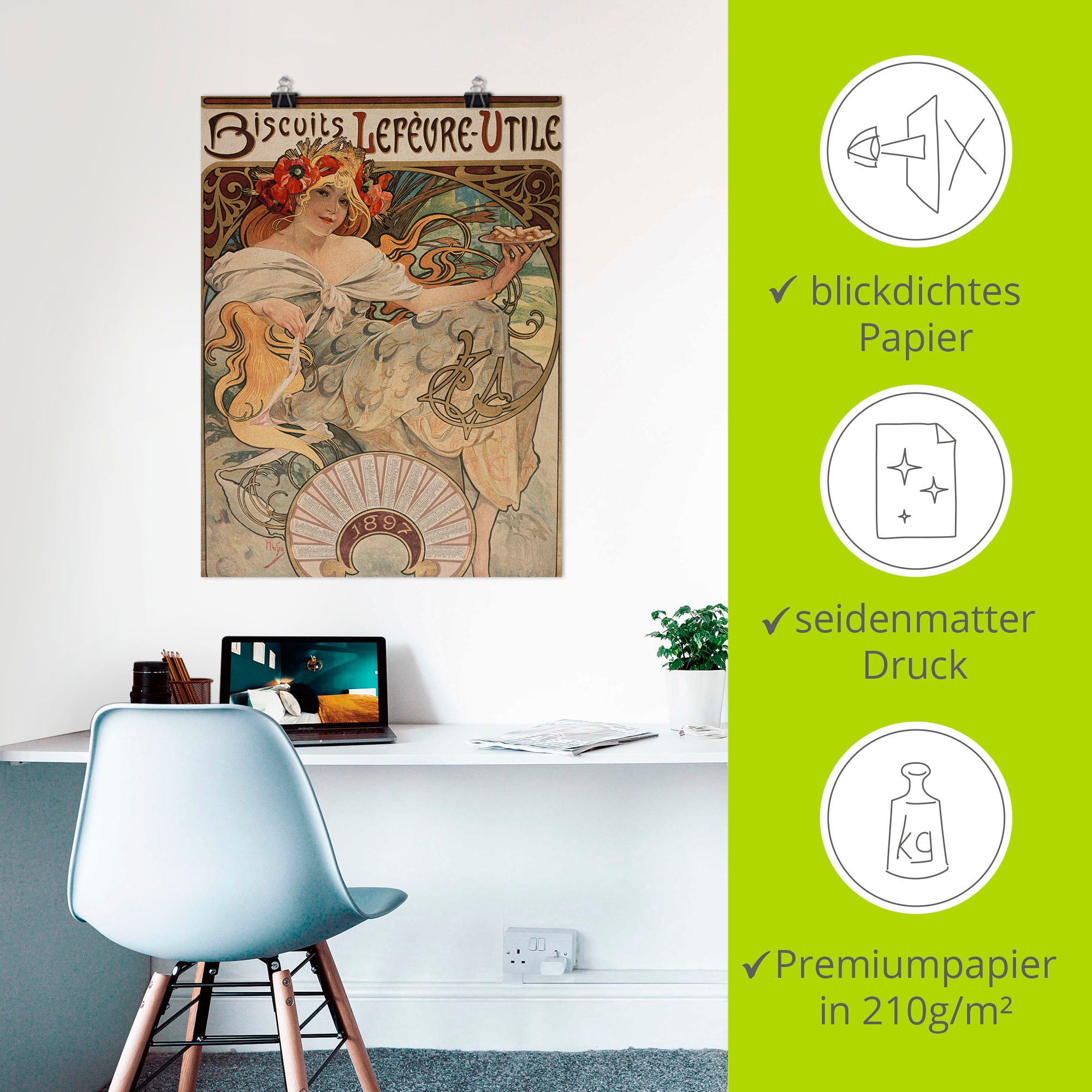 Artland Kunstdruck »Kalenderillustration für Lefèvre-Utile«, Magazincover, (1 St.), als Alubild, Leinwandbild, Wandaufkleber oder Poster in versch. Grössen