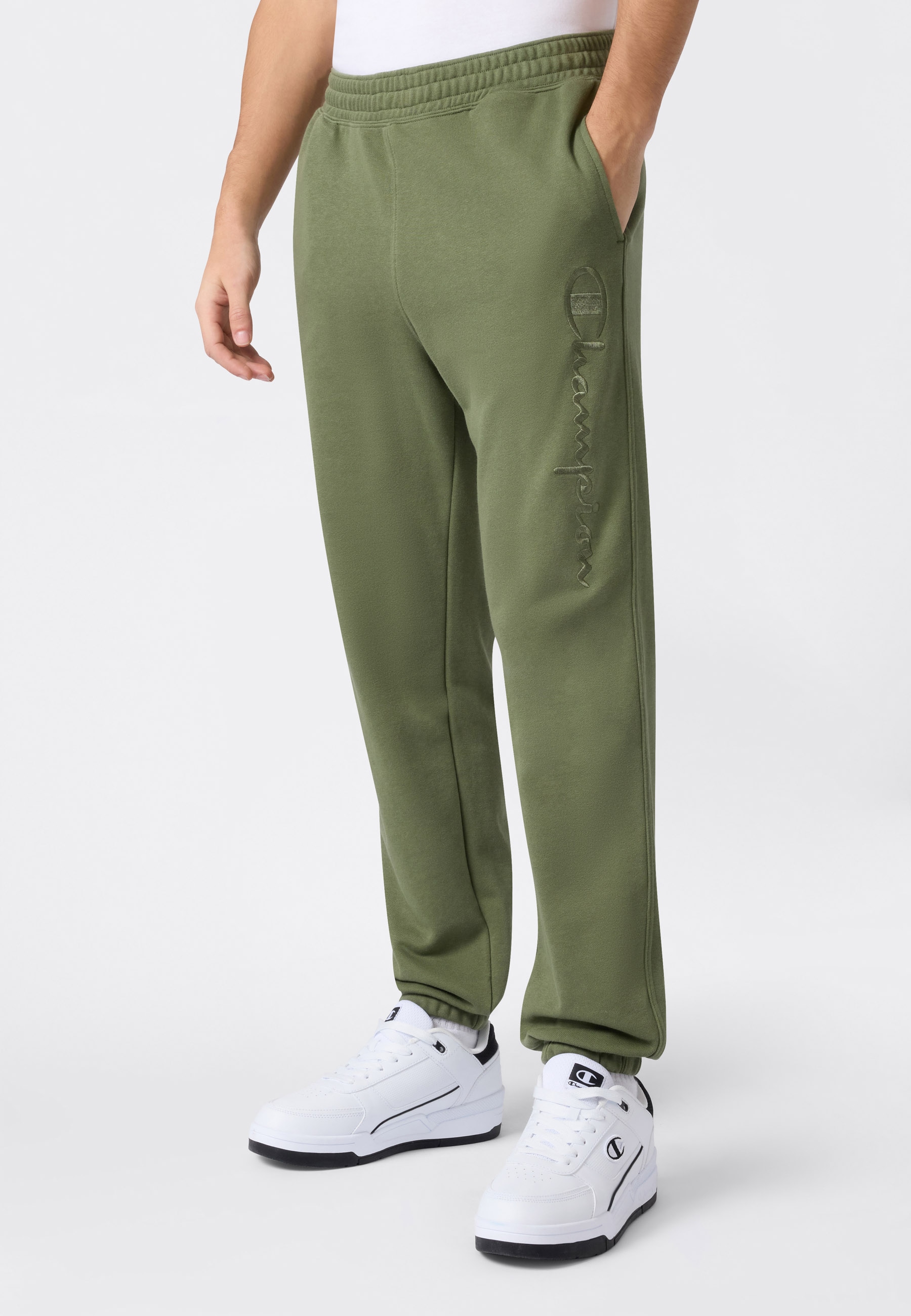 Champion Pantalon de jogging »ICONS Terry Elastic Cuff Pants Large Logo«  pantalon de jogging sportif, en coton et polyester