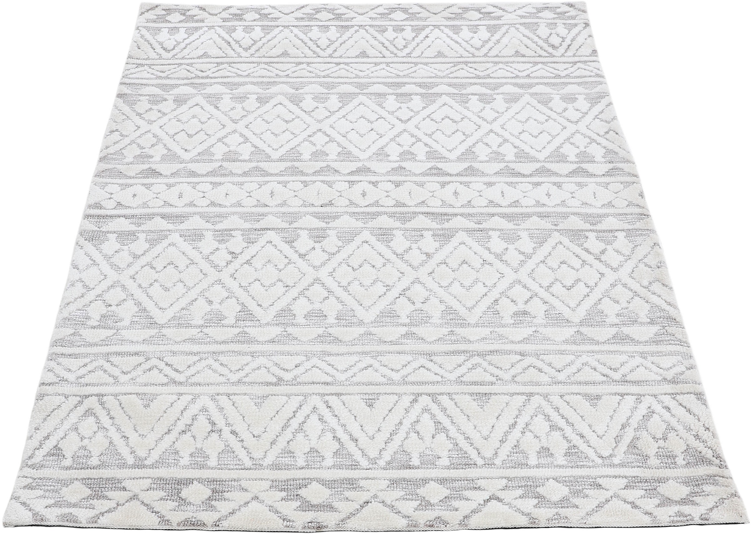 Image of carpetfine Teppich "Holly 2" rechteckig 12 mm Höhe Rauten Motiv, Hoch-Tief Struktur, Wohnzimmer