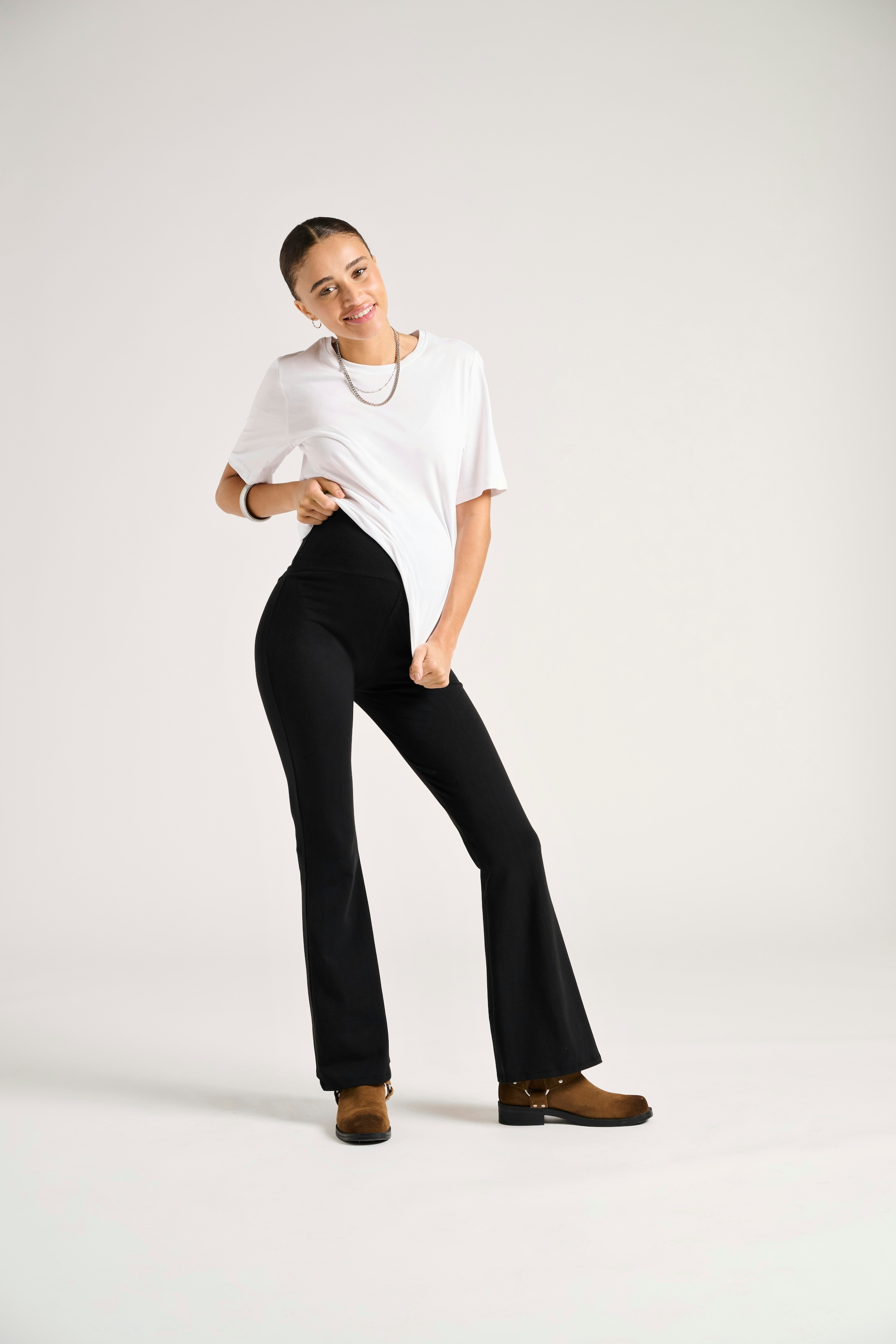ONLY MATERNITY Umstandsleggings »OLMLOVELY LEO FLARED PANT 2-PACK NOOS«, (Packung, 2 tlg.)
