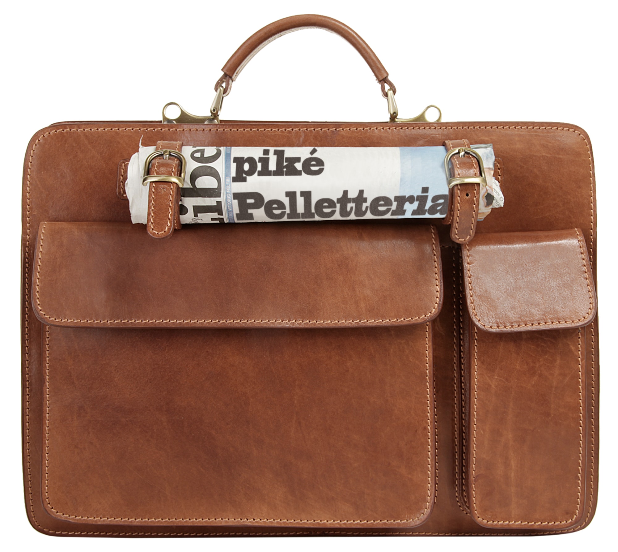 Image of Piké Aktentasche "PIKÉ Damen, Herren echt Leder, Made in Italy" echt Leder, Made in Italy