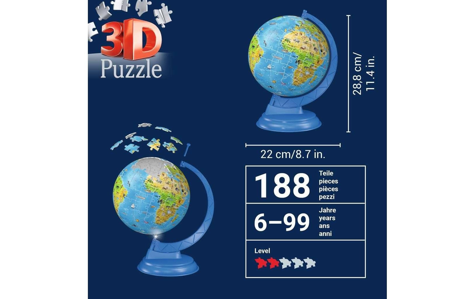 Ravensburger Puzzle 3D »Kinderglobus mit Licht« fabriqué en Europe