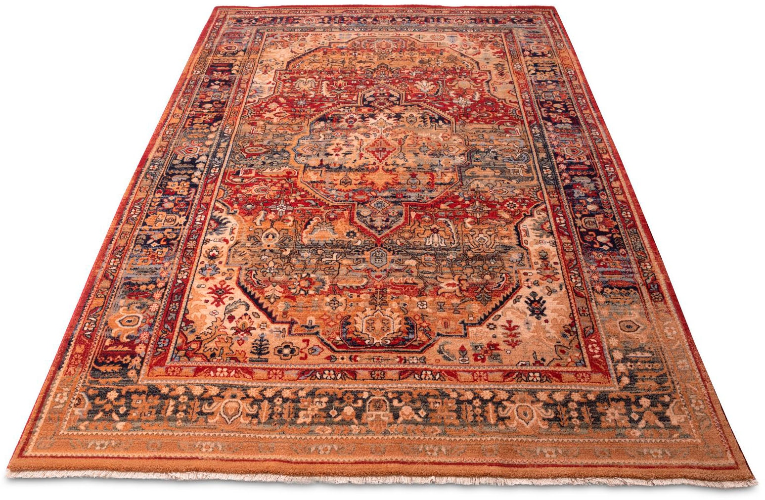 THEKO Wollteppich »Saharna 7518« rechteckig 12 mm Höhe reine Wolle, Orient-Optik, mit Fransen