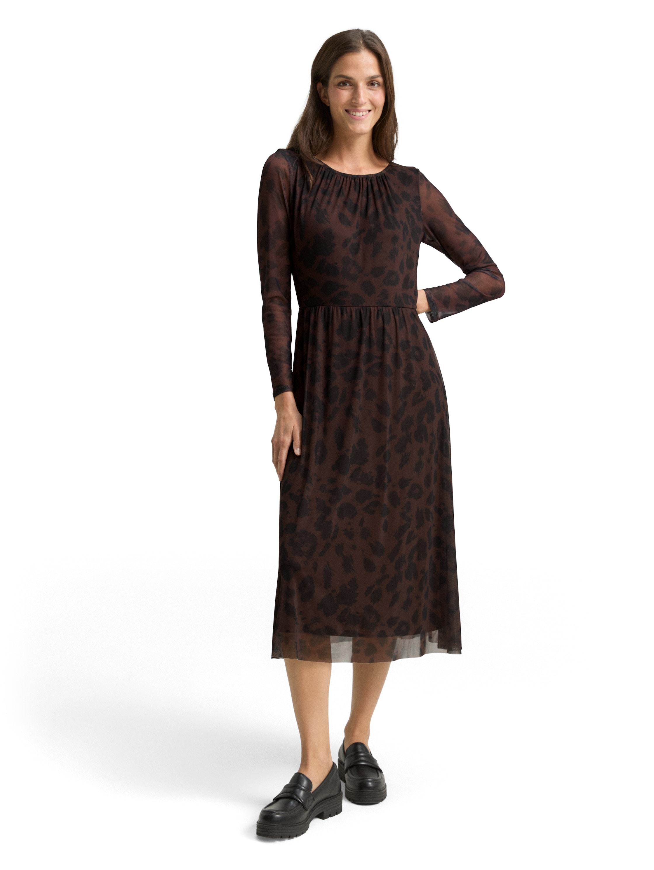 Image of TOM TAILOR Meshkleid "Regular midi" mit Muster