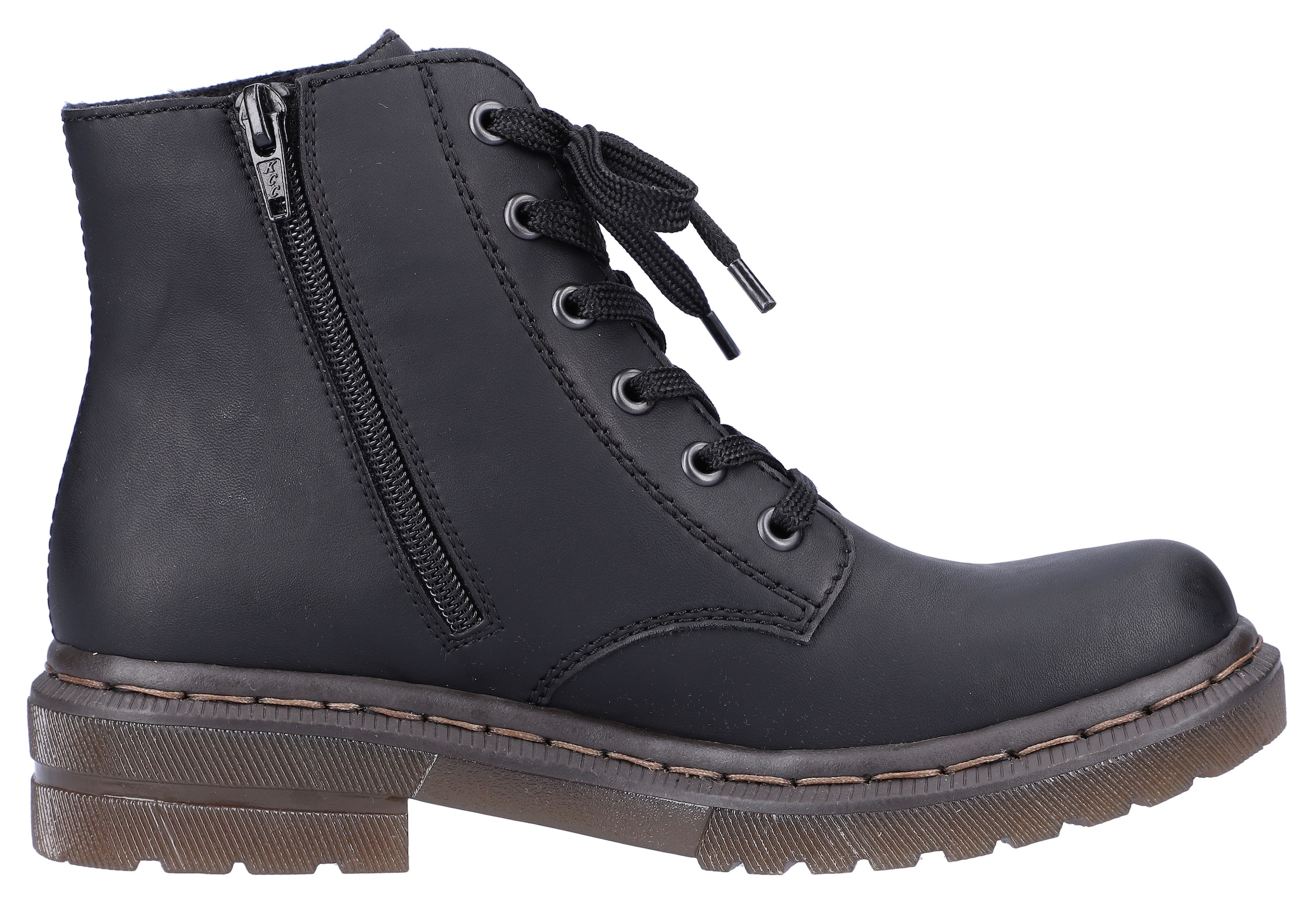 Rieker Bottines à lacets  , bottine à lacets, talon bloc, avec embossage logo
