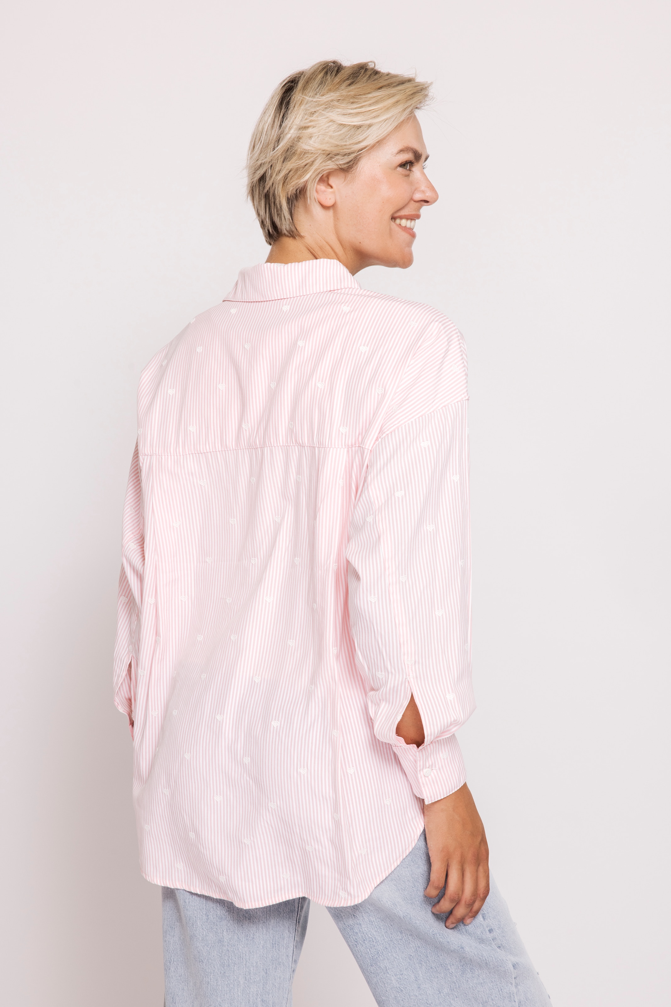 Zhrill Blouse à manches longues »ZHLUCY Ringelbluse mit Stickerei« im Ringellook und mit Herz-Stickereien