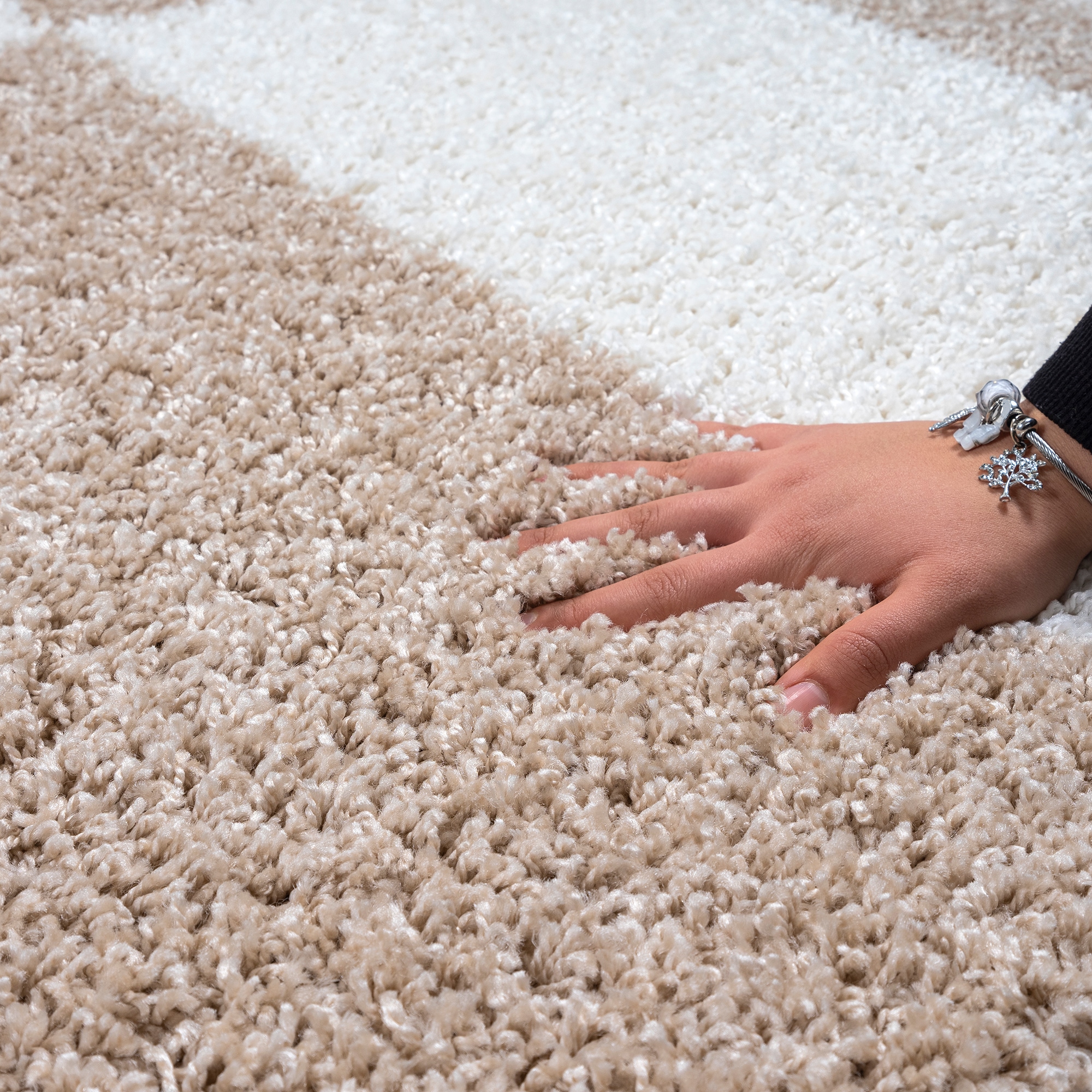 Sanat Hochflor-Teppich »Milano 1254  , auch als Läufer und in Rund« rechteckig 30 mm Höhe Langflor, Shaggy, Wohnzimmer, Schlafzimmer, fussbodenheizungsgeeignet