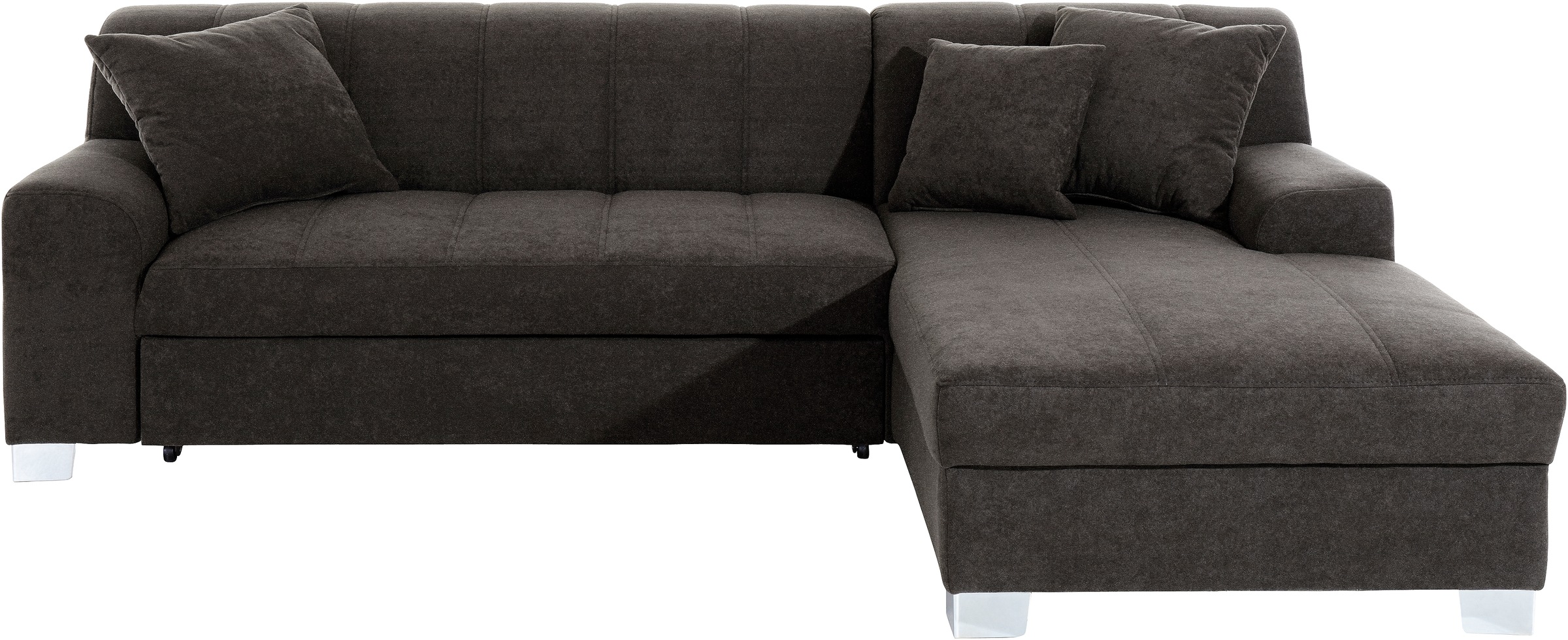 DOMO collection Ecksofa "TURAH 239x152 cm, inkl. Zierkissen, moderne Steppung" wahlw. mit Bettfunktion, L-Form, Unser Dauertiefpreis