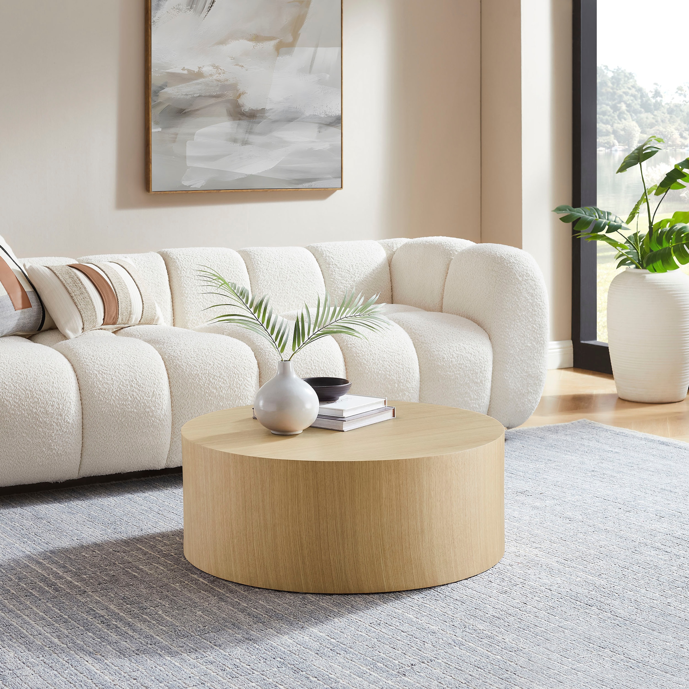 Image of SalesFever Couchtisch "Design-Couchtisch für stilvolles Wohnen, Ø 80 cm" 1 Stk. tlg. Stilvoller & moderner Holztisch mit Echtholzfurnier