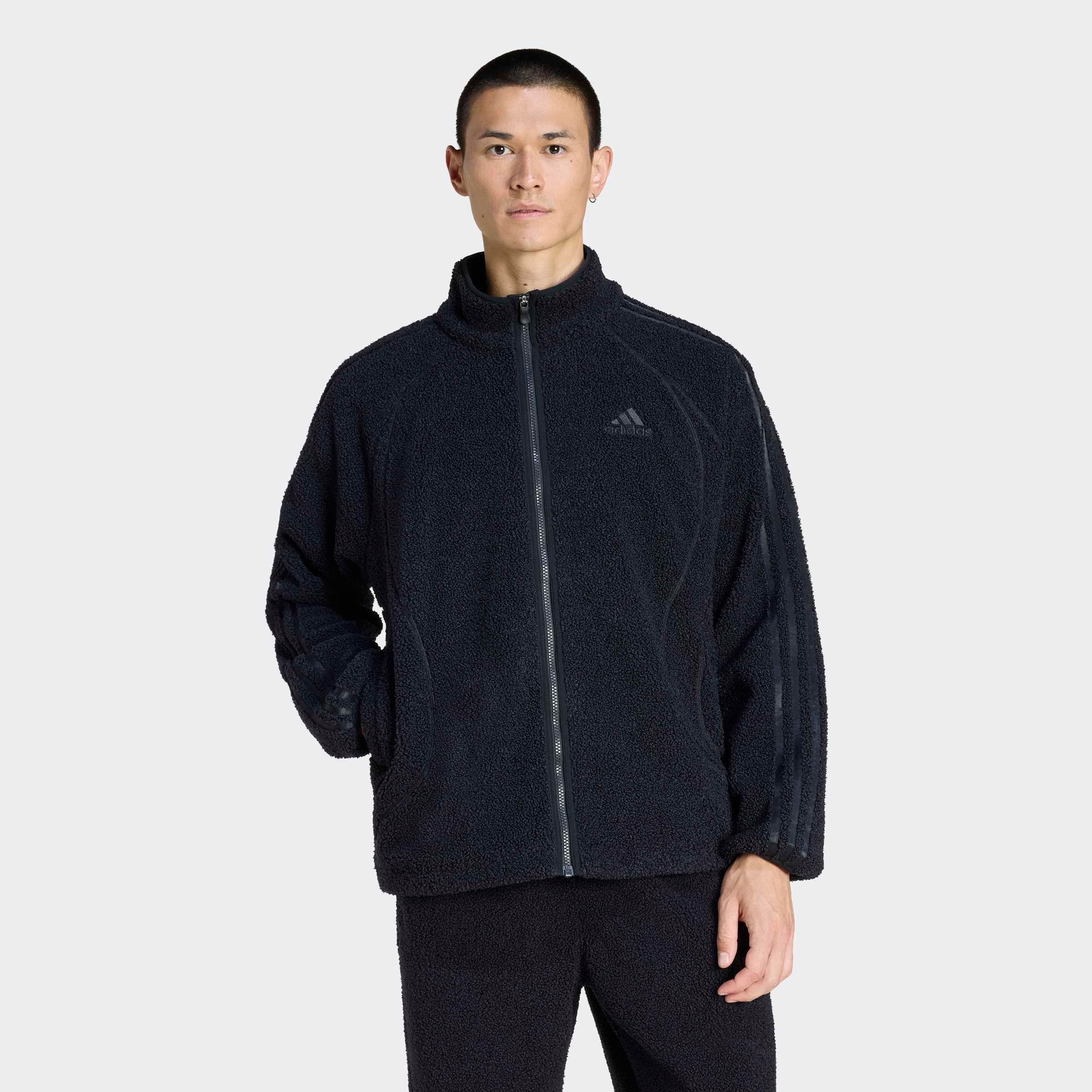 Image of adidas Originals Trainingsjacke "BORG FLEECE TEAMGEIST" Fleecejacke für Erwachsene, lockere Passform, mit Stehkragen