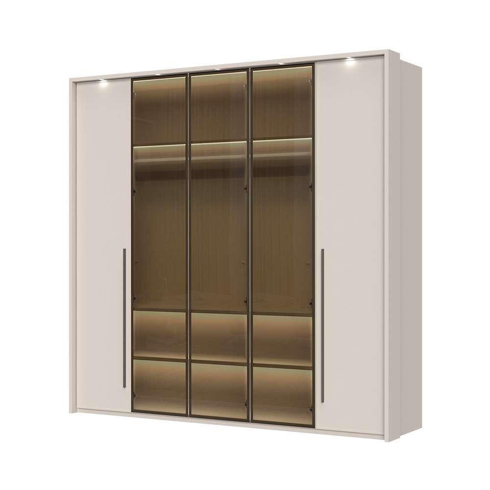 Image of GOODproduct Drehtürenschrank "Opera Parsol-Glastüren, LED-Innenbeleuchtung, mit und ohne Kranz" Glastüren, UV-Lack, LED-Innenbeleuchtung, Soft-Close-Funktion