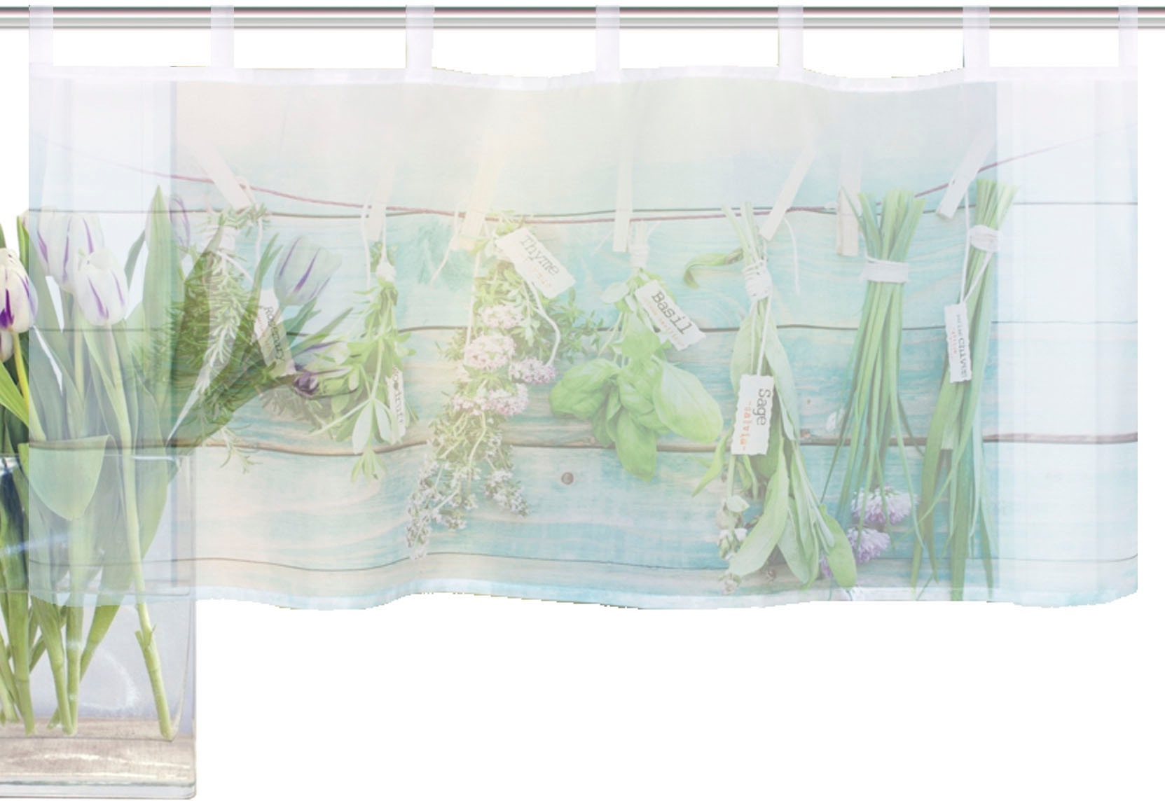 Image of HOME WOHNIDEEN Scheibengardine »KRÄUTER«, (1 St.), HxB: 45x120, Dekostoff Digitaldruck bei Ackermann Versand Schweiz