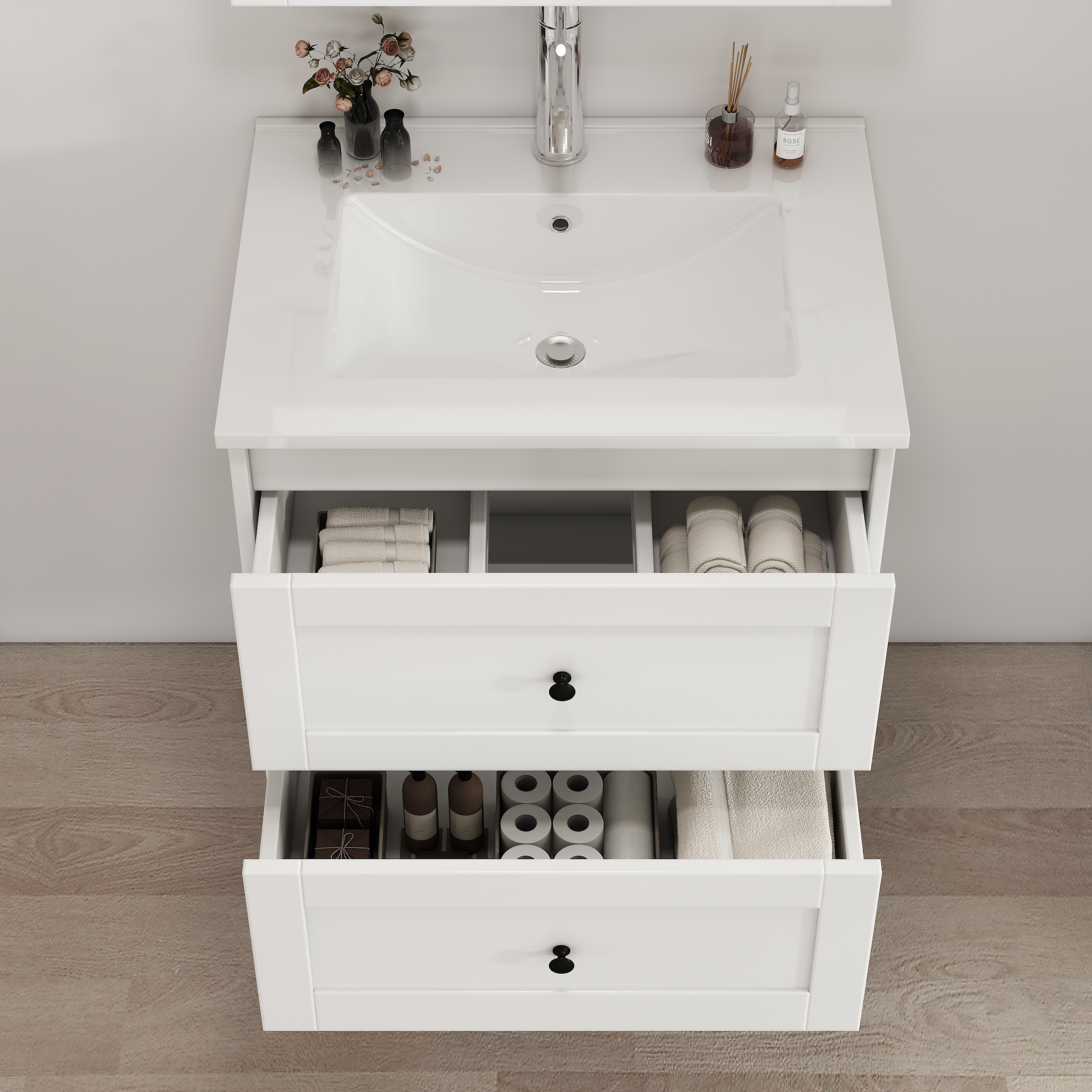 welltime Waschtisch »Rotterdam« Badmöbel inkl. Keramikwaschbecken, in verschiedenen Breiten erhältlich