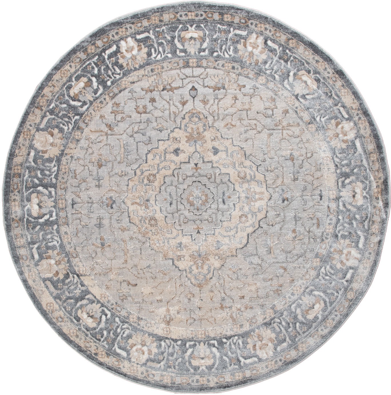 Image of Paco Home Teppich »Neferu 977«, rund, 9 mm Höhe, Kurzflor, Orient Optik, 3D-Design, ideal im Wohnzimmer & Schlafzimmer bei Ackermann Versand Schweiz