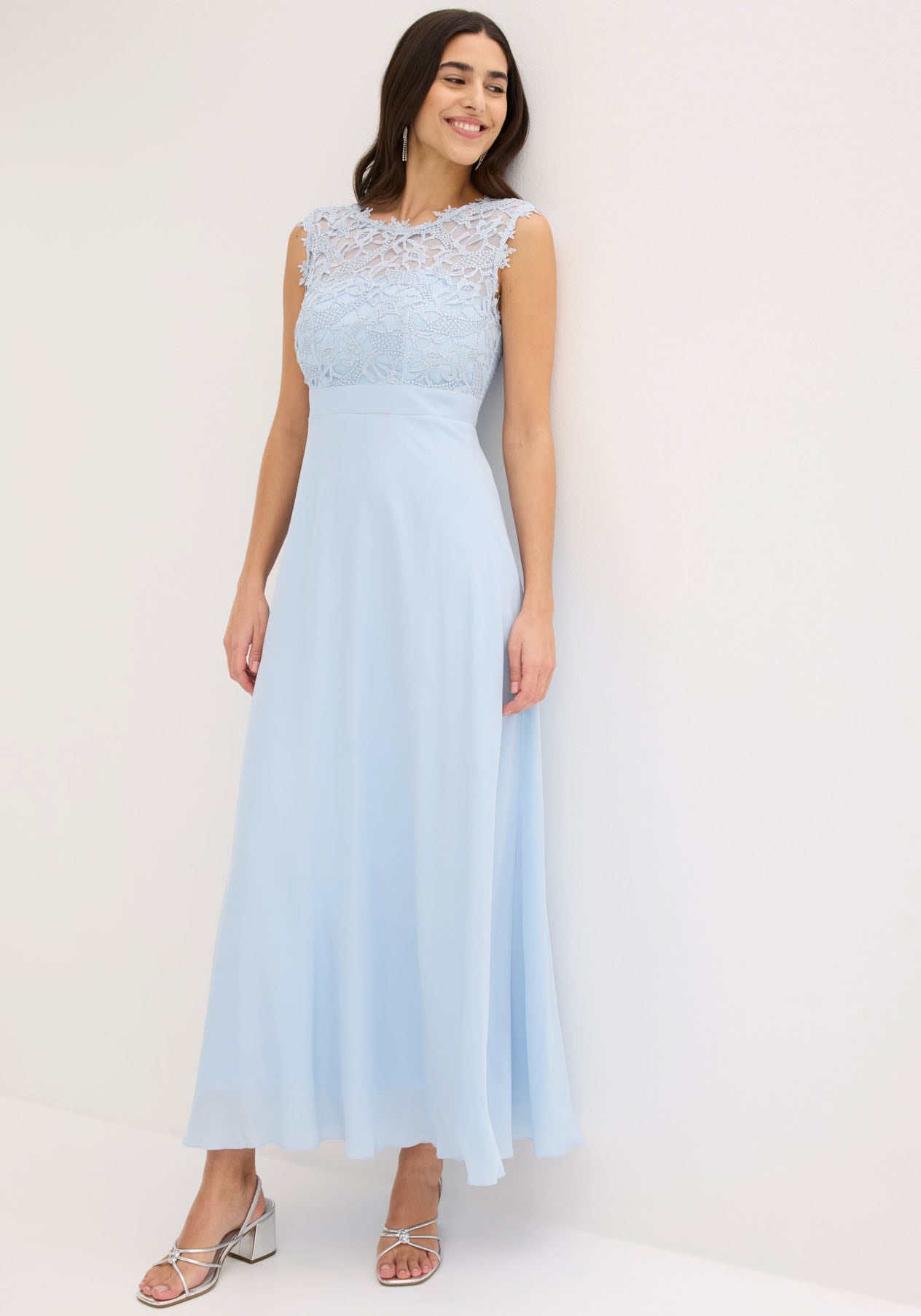 bonprix Maxikleid »Maxikleid mit Spitze« für festliche Anlässe, vollständig gefüttert, taillierte Passform