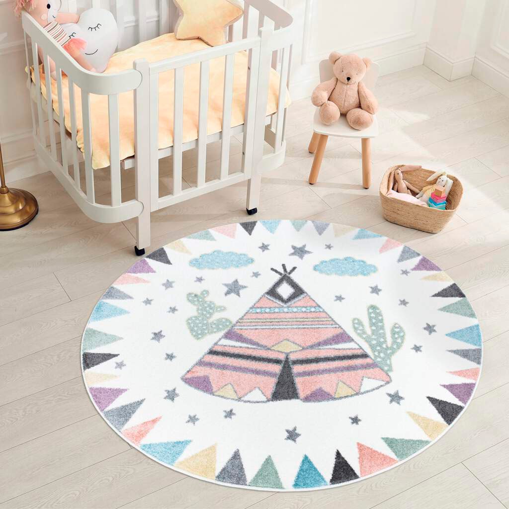 Image of Carpet City Kinderteppich "ANIME898" rund 11 mm Höhe Kinderzimmer Teppich Modern mit lustigen Cartoon-Figuren, Multi