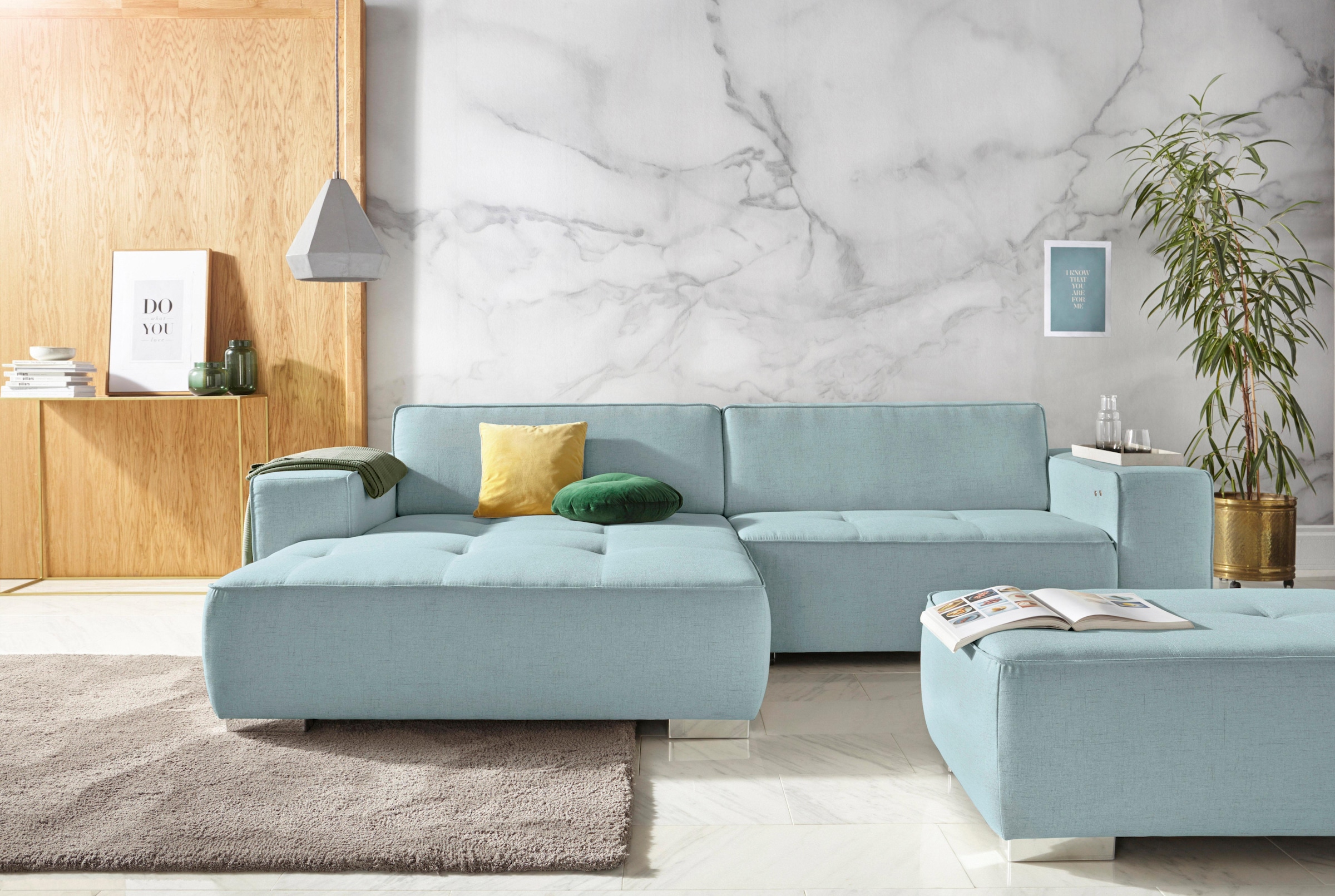 Image of Home affaire Ecksofa "Sapporo L-Form" wahlweise Bettfunktion oder Sitztiefenverstellung, Federkern