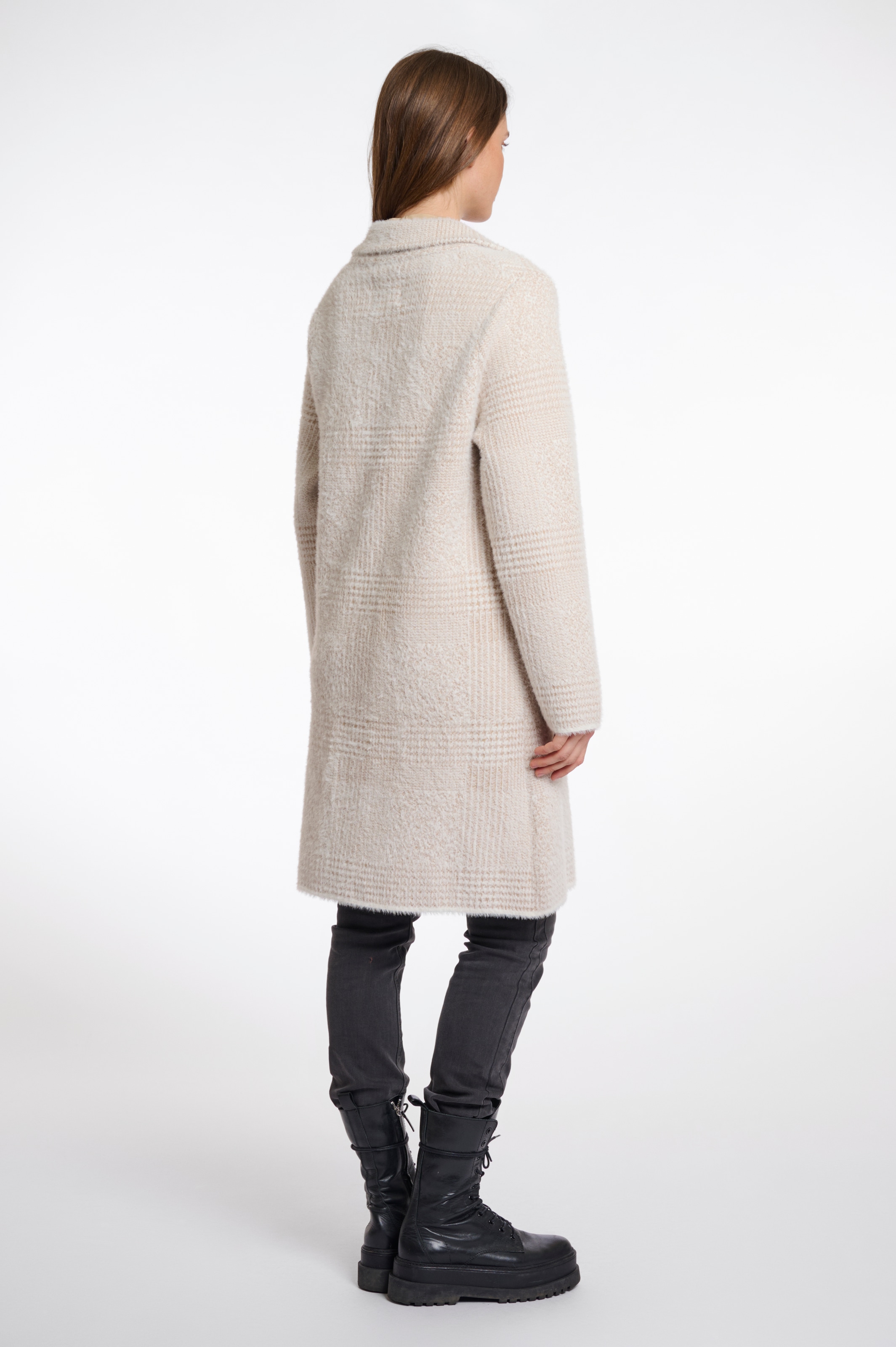 Rino & Pelle Cardigan long avec col revers et motif fin