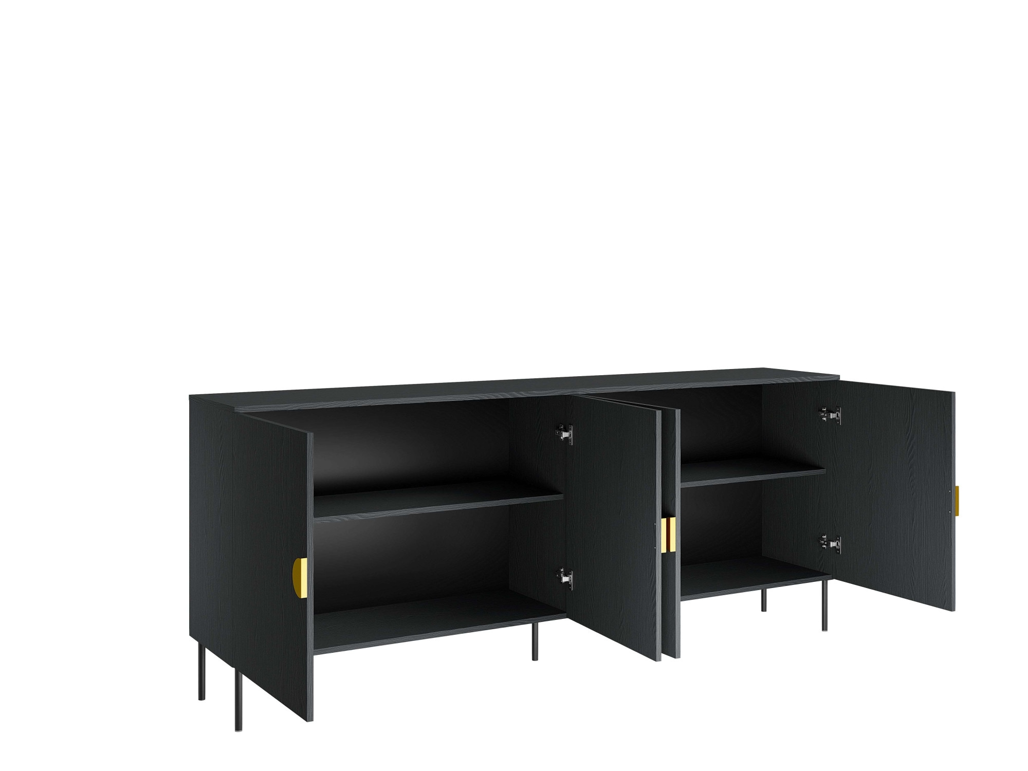 Home affaire Kommode »BELLOT Sideboard mit 4 Fächer, 4 Türen, B/T/H: 213/40/87,6 cm« Schubkastenkommode mit Metallgriffen und viel Stauraum