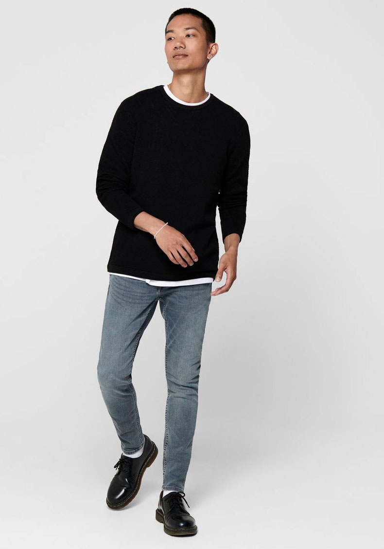 ONLY & SONS Rundhalspullover »PANTER 12 STRUC CREW NECK KNIT«