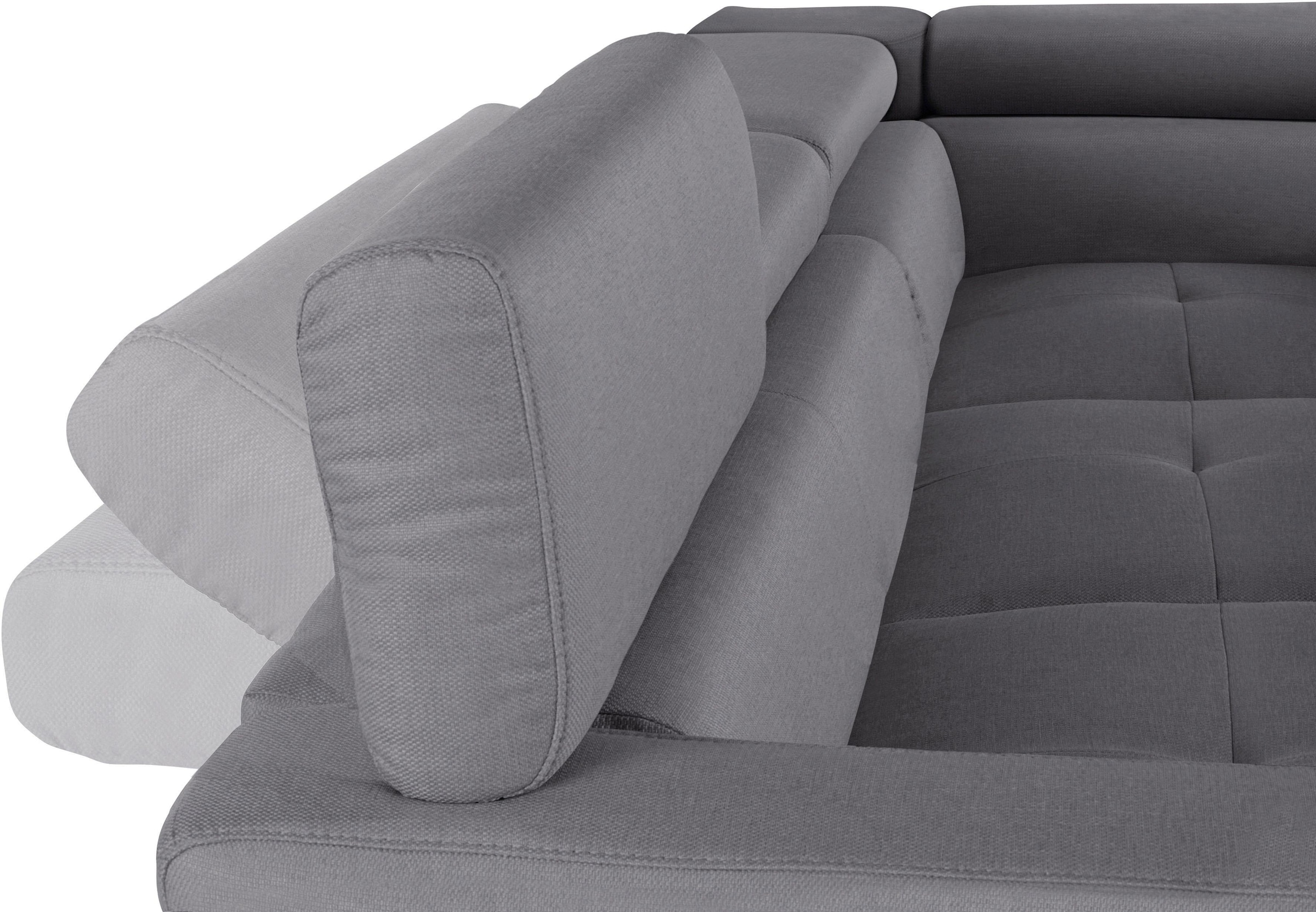 COTTA Ecksofa »Sammy L-Form«, inklusive Kopfteilverstellung, wahlweise mit Bettfunktion