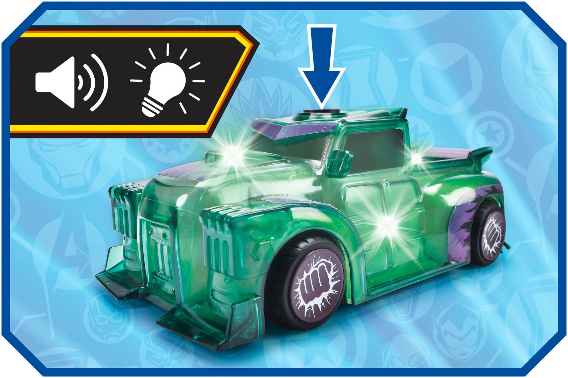 Dickie Toys Voiture-jouet »Marvel Light Hero Hulk 1:32« mit Licht und Sound