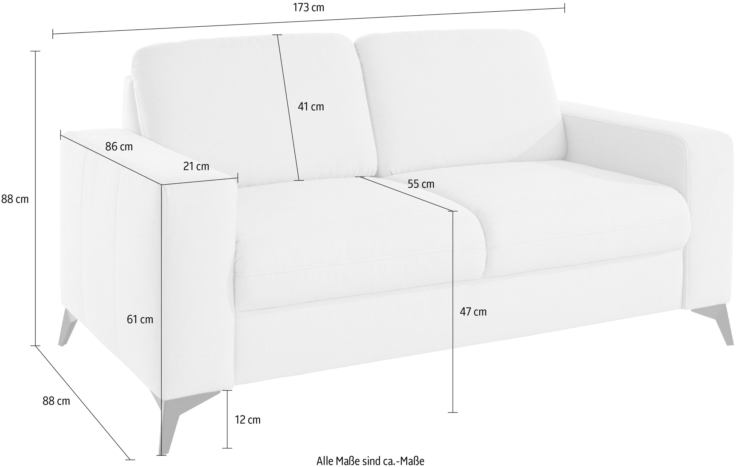 PLACES OF STYLE 2-Sitzer »Lolland« mit Federkern, auch mit abwischbarem Bezug