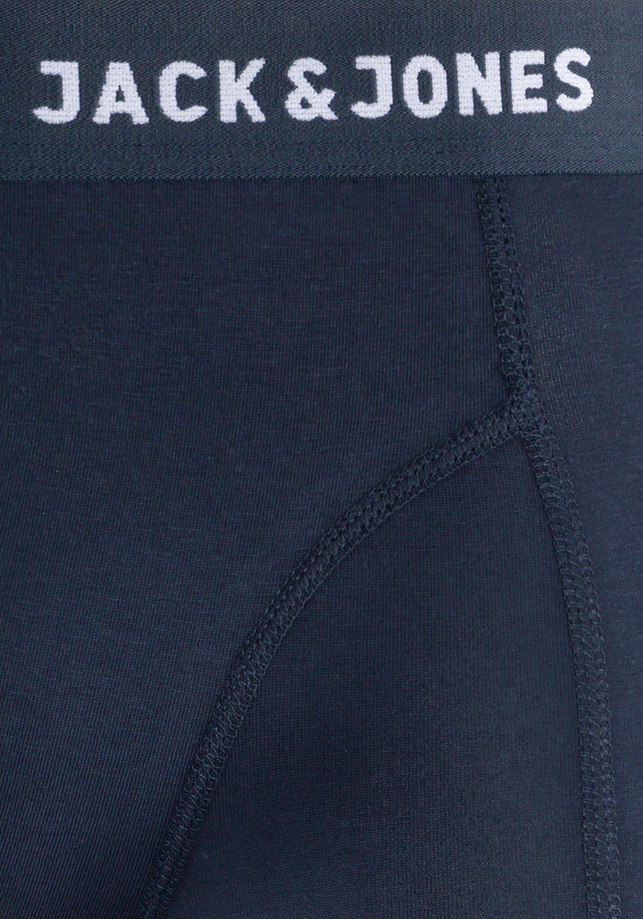 Jack & Jones Boxer »JACANTHONY  im 3er Pack mit Logo-Bund und weichem Griff« Packung, 3 Stk. tlg., unifarben mit Farbeinsatz, modisch, eng anliegend, Baumwollmischung