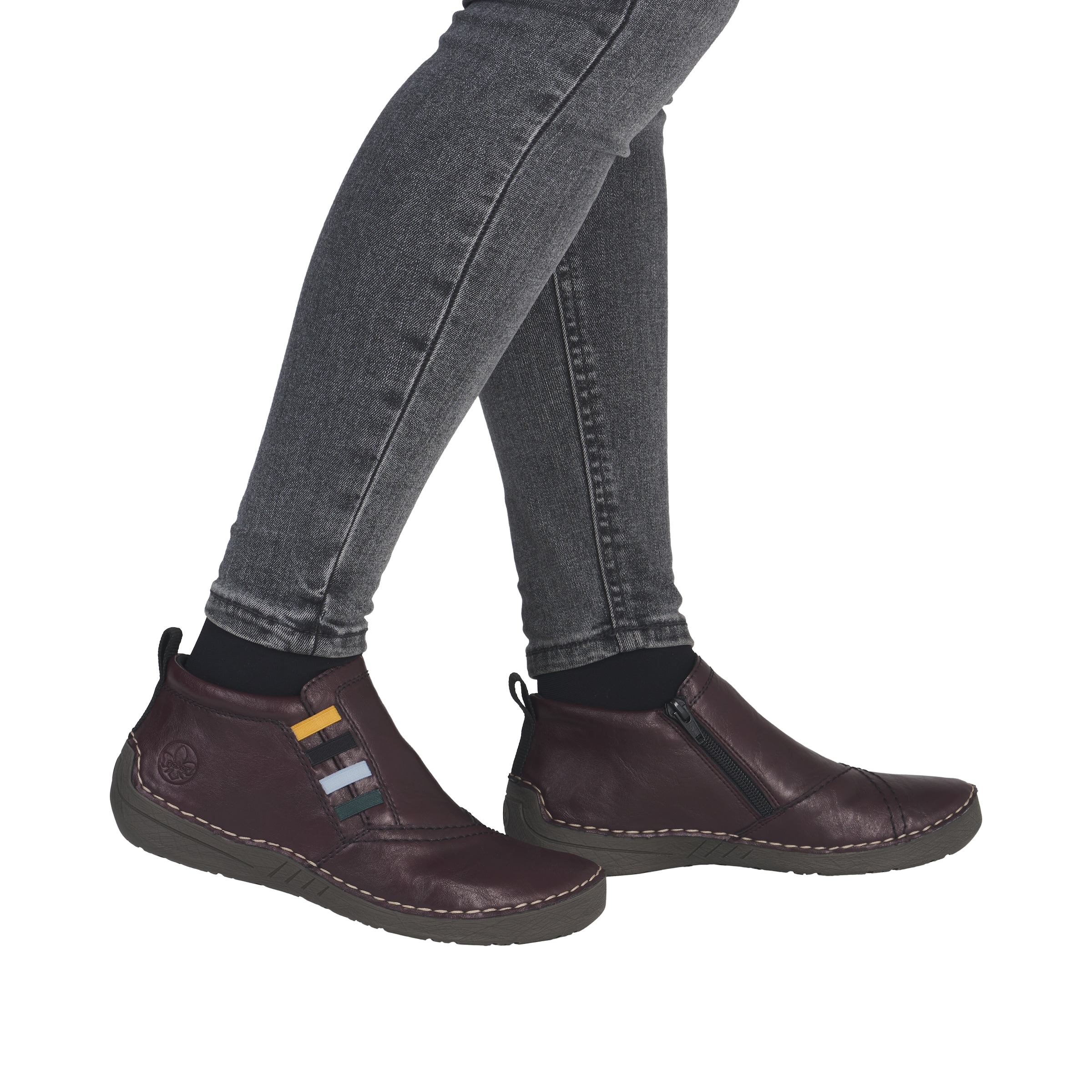 Rieker Bottines à enfiler  Boots casual, bottines, boots à enfiler avec fermeture éclair intérieure