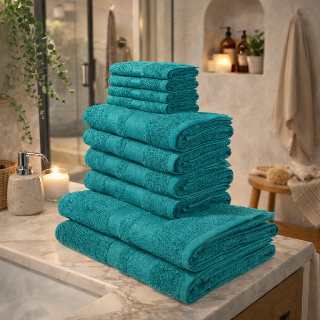 GOODproduct Handtuch Set »Vanessa, 10-tlg Handtuch-Set, weich, in Standard- und Premium-Qualität« Set 10 tlg. Walkfrottee 100% Baumwolle, Duschtücher, Handtücher, Gästetücher, mit Bordüre