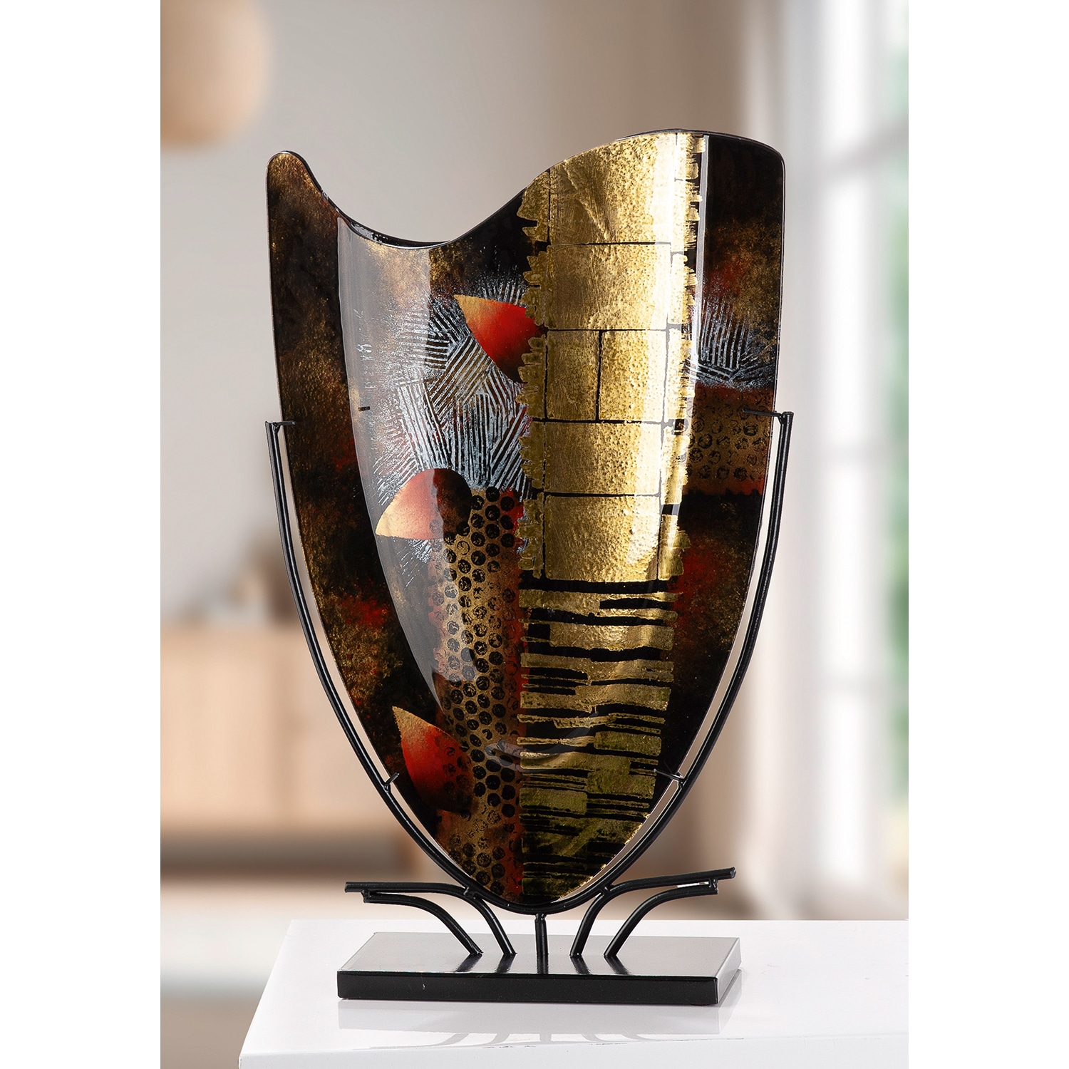 GILDE Bodenvase »Dixion« Innenwände sind handbemalt, nicht wasserdicht