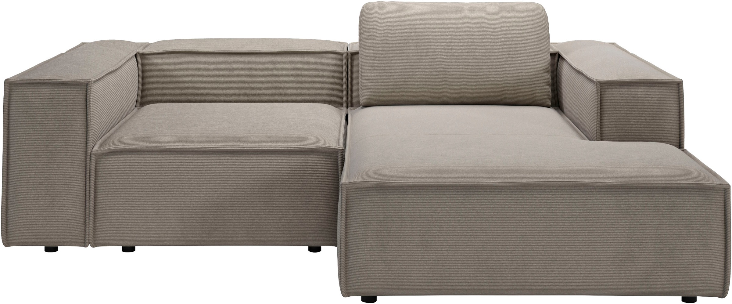 Home affaire Ecksofa »Watertown, kompakte L-Form, 246 cm breite für kleinere Räume« modernes Ecksofa mit Feincordbezug, platzsparend & bequem