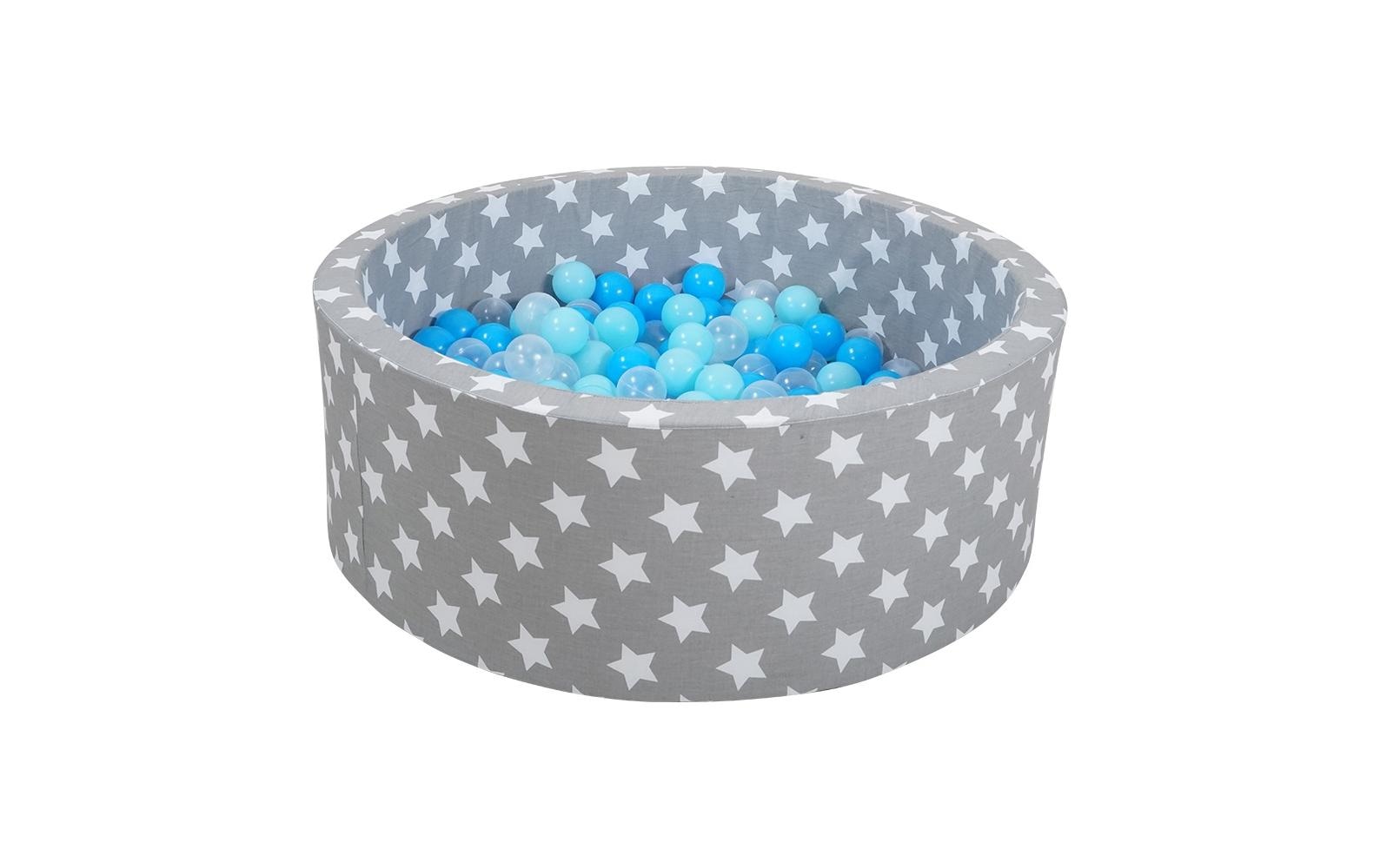 Image of Knorrtoys® Bällebad »Grey White Stars 300 Bälle blue/blue/transparent« bei Ackermann Versand Schweiz