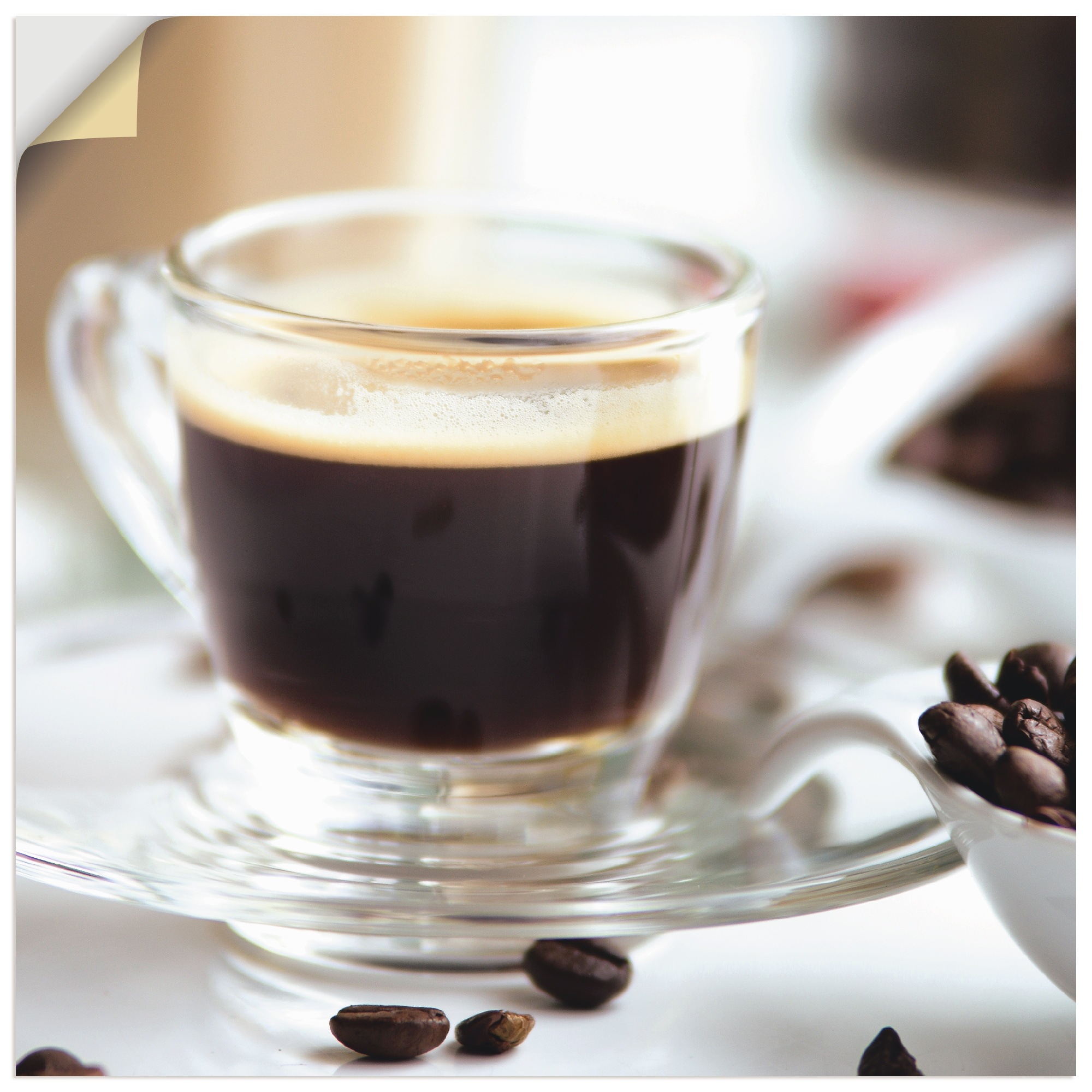 Image of Artland Wandbild »Frischer Espresso Genuss«, Getränke, (1 St.), in vielen Grössen & Produktarten -Leinwandbild, Poster, Wandaufkleber / Wandtattoo auch für Badezimmer geeignet bei Ackermann Versand Schweiz