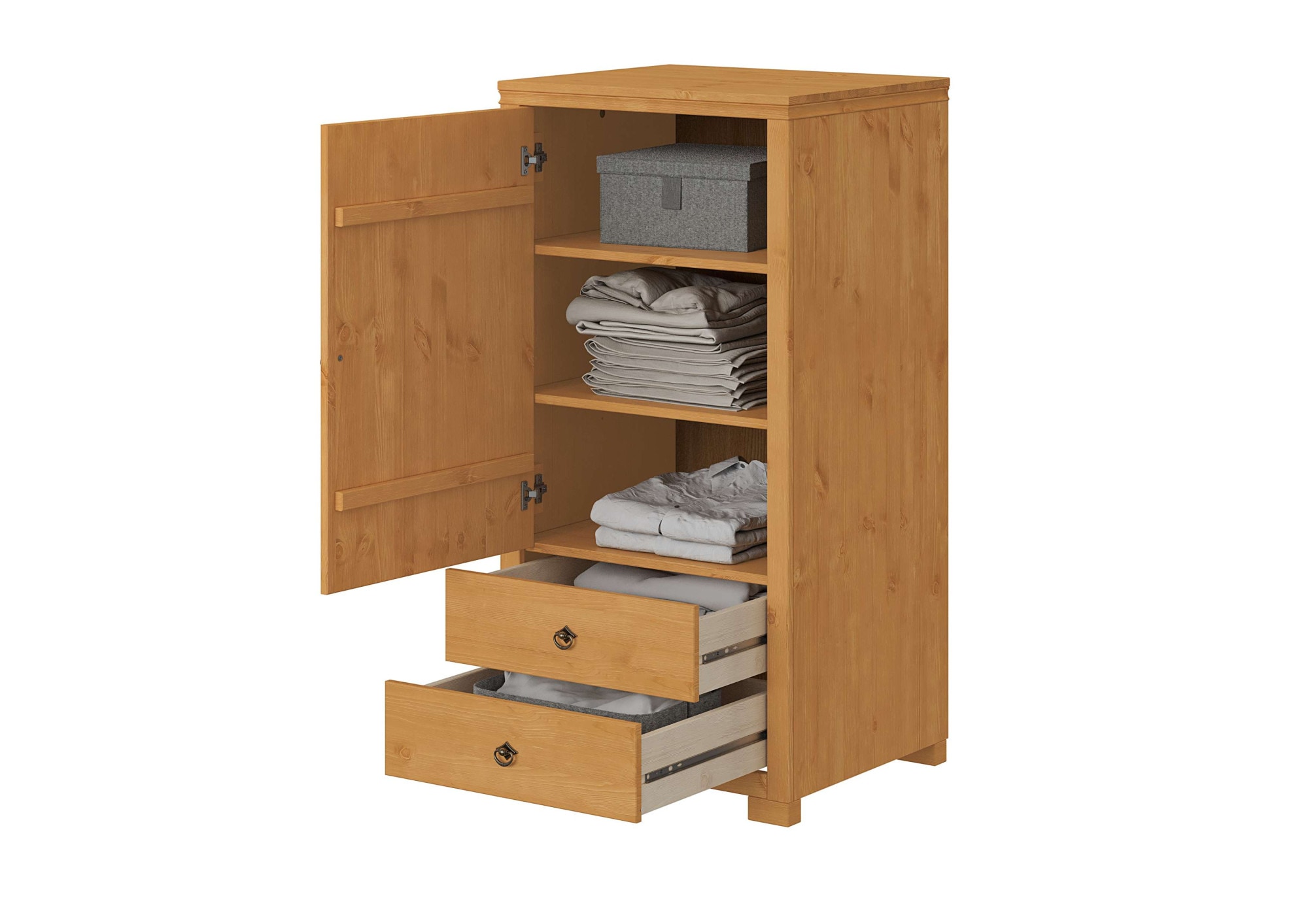 GOODproduct Armoire à linge »Gotland, Schrankmodulsystem, einzeln oder mit der Serie kombinierbar« massive Kiefer, variabel einsetzbar, auch für Dachschrägen