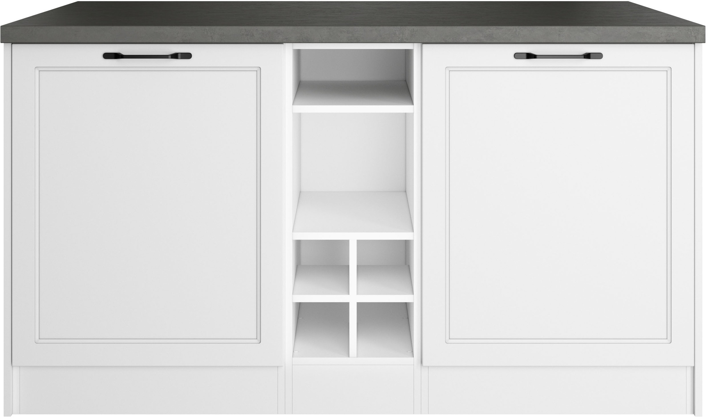 KOCHSTATION Kücheninsel »KS-Lani, Breite 153 cm, mit Flaschenregal« MDF-Fronten, Arbeitsplatte 38mm stark