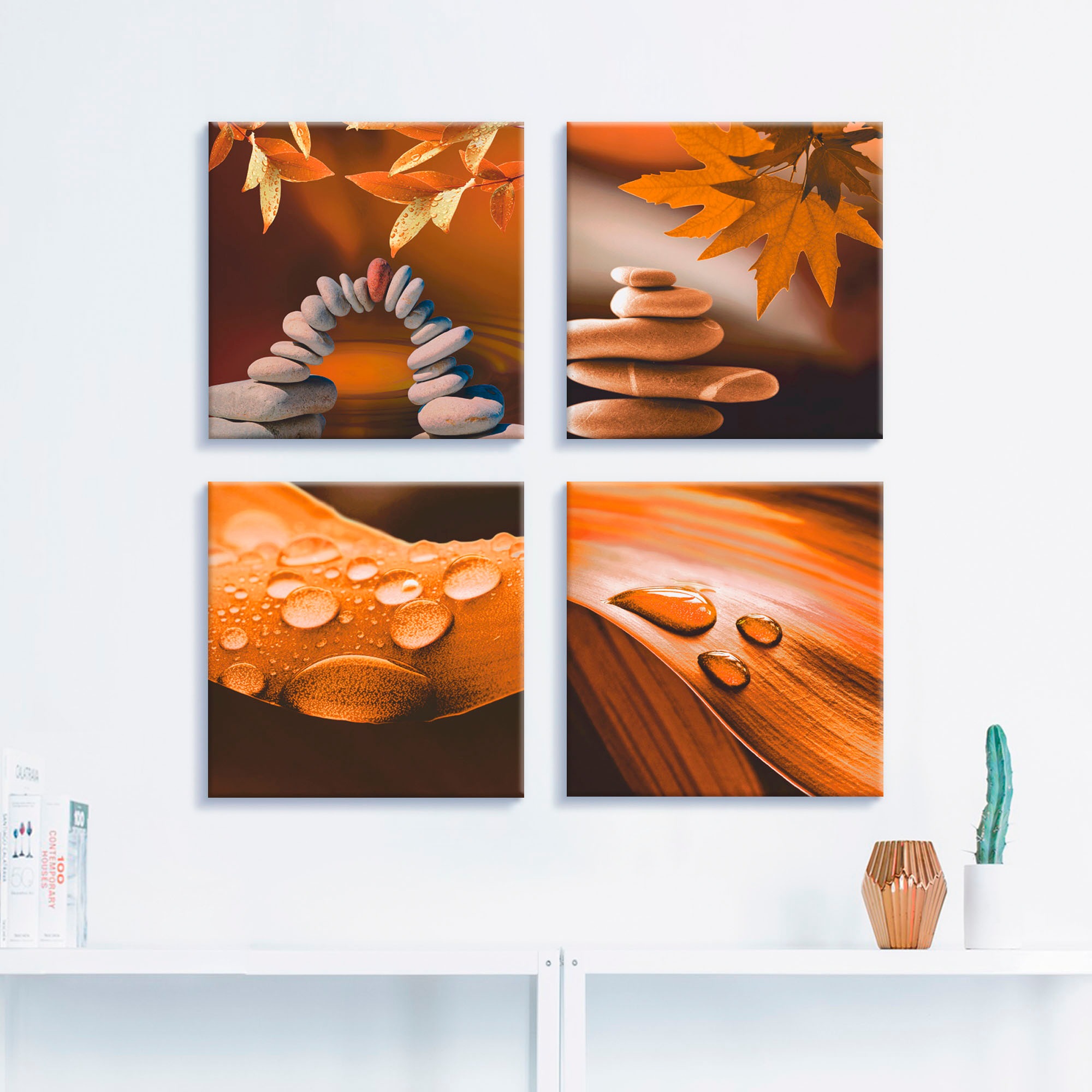 Artland Leinwandbild »Rot an der Spitze«, Zen, (4 St.), 4er Set, verschiedene Grössen